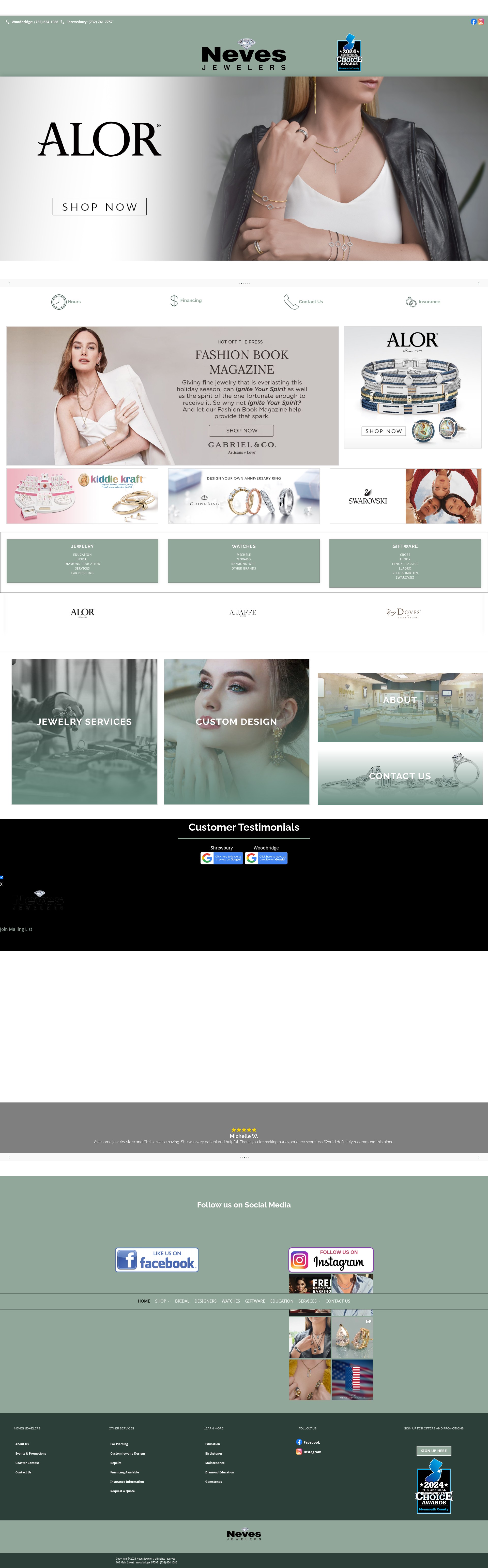 Screenshot of nevesjewelers.com