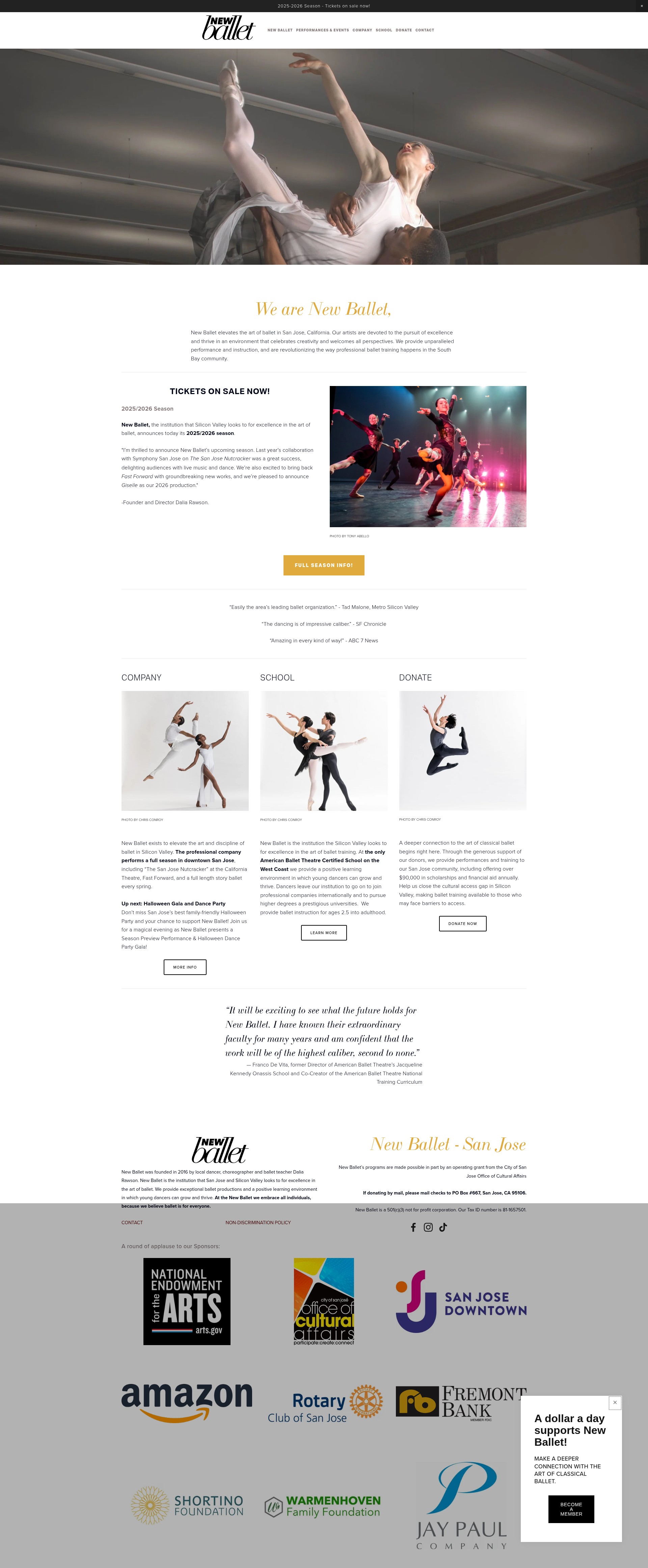 Screenshot of newballet.com