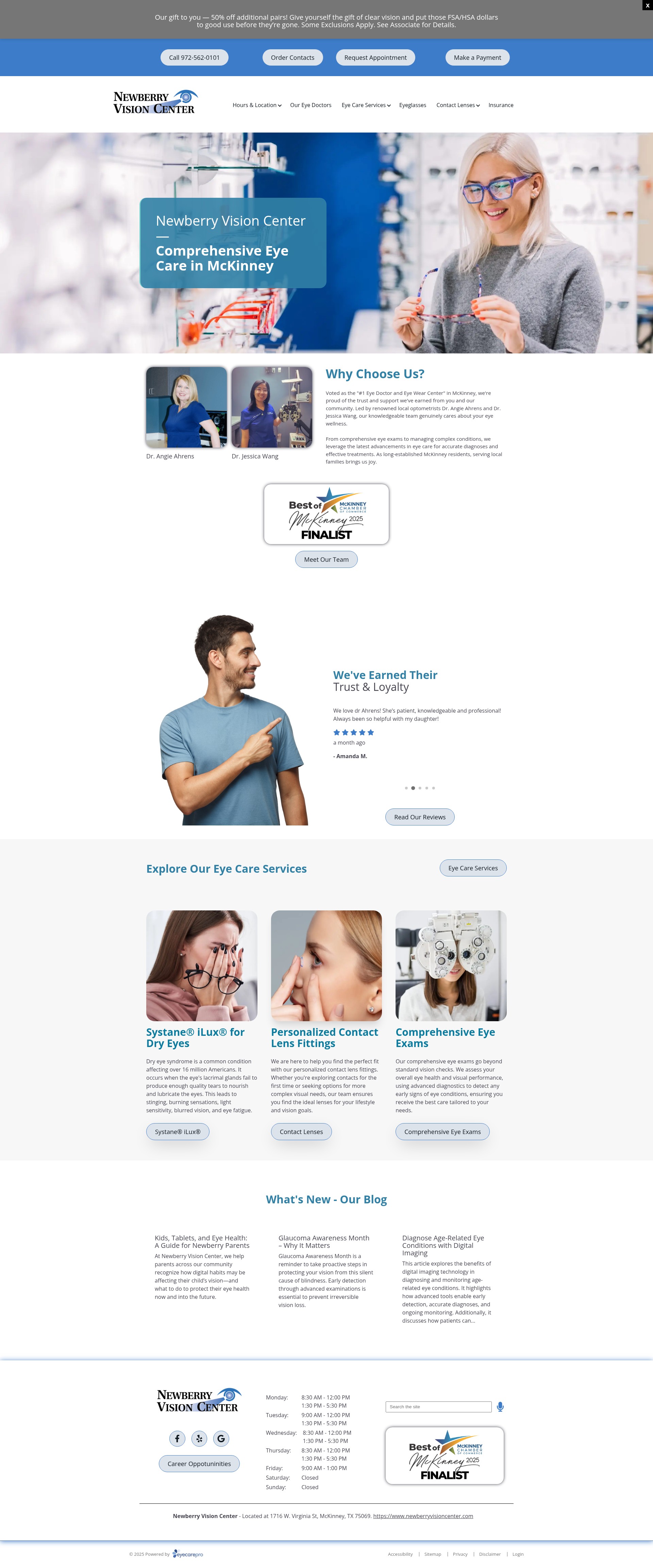 Screenshot of newberryvisioncenter.com