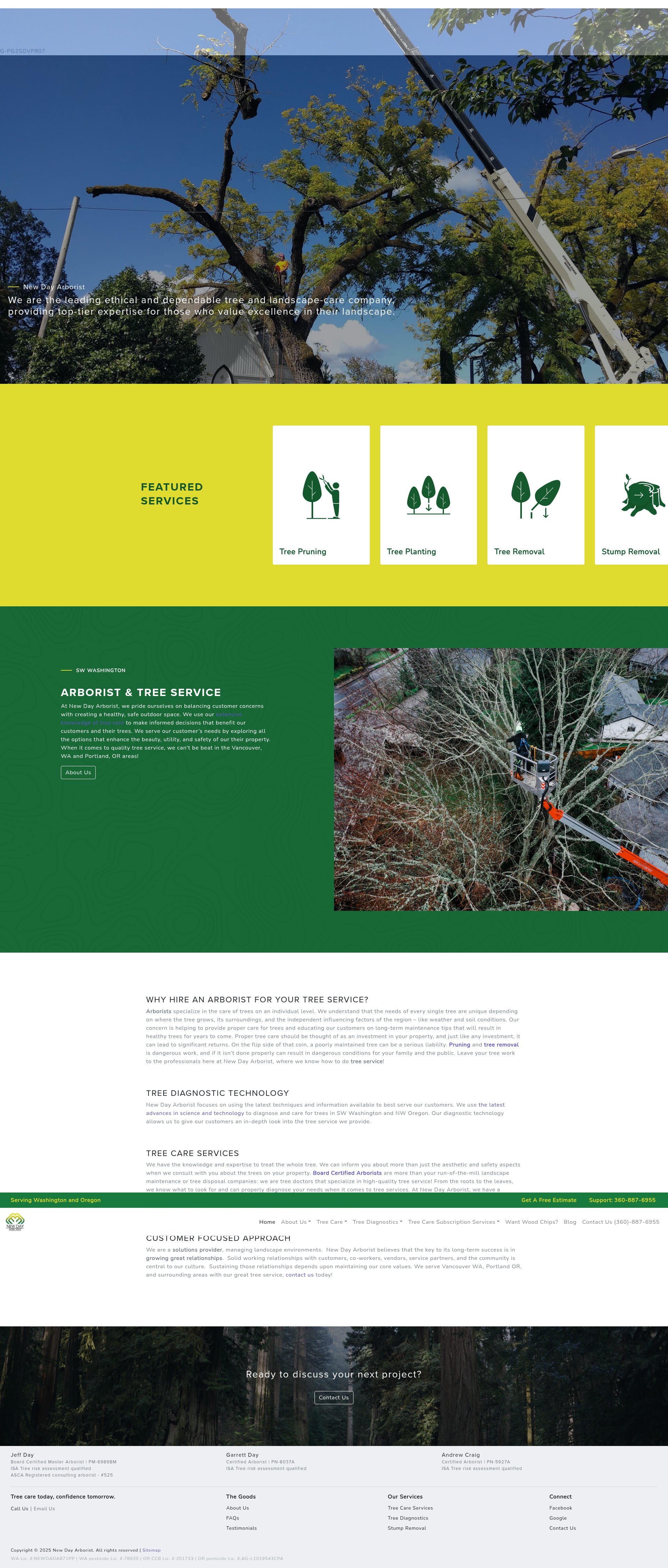Screenshot of newdayarborist.com