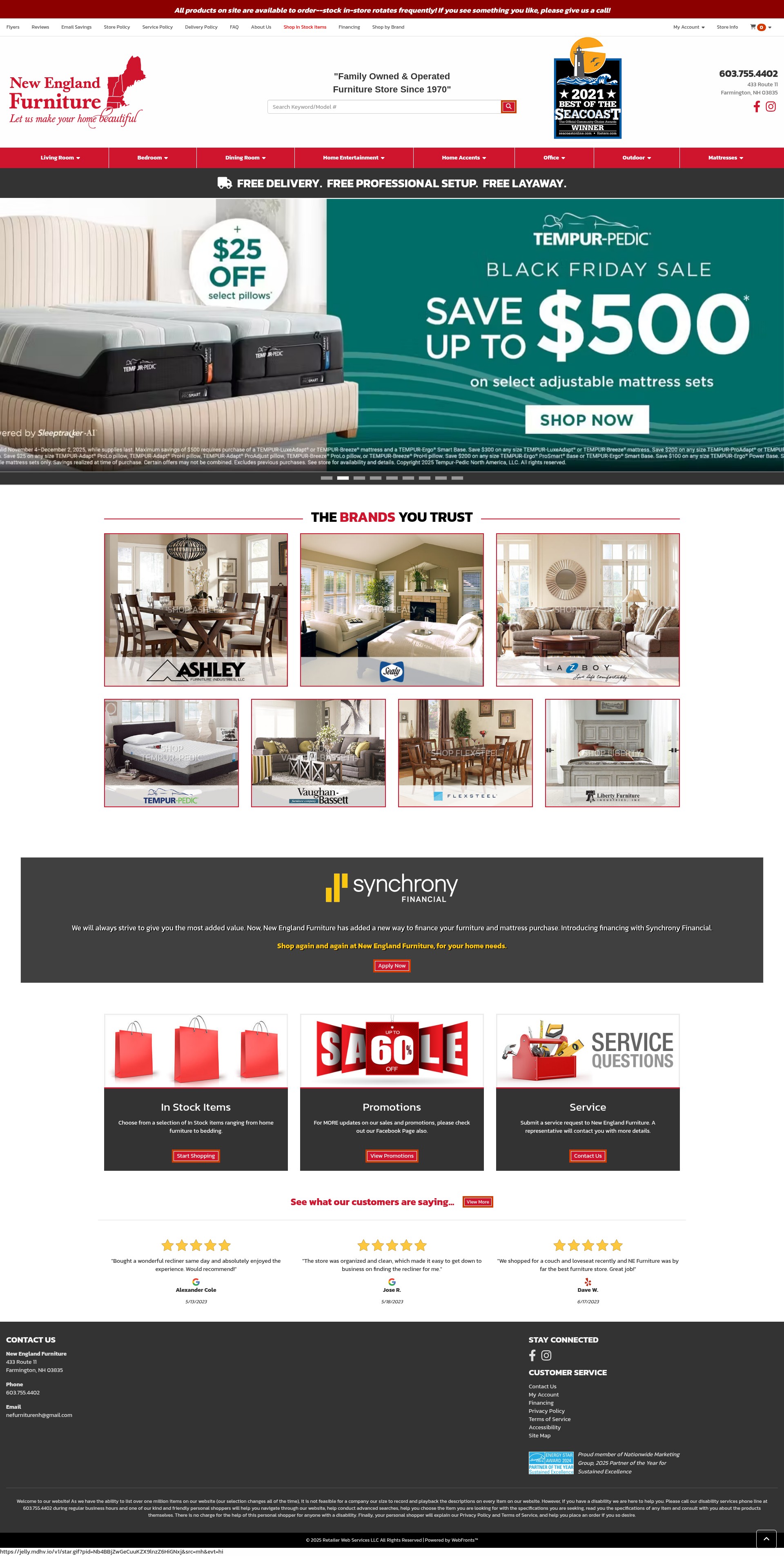 Screenshot of newenglandfurniture.net