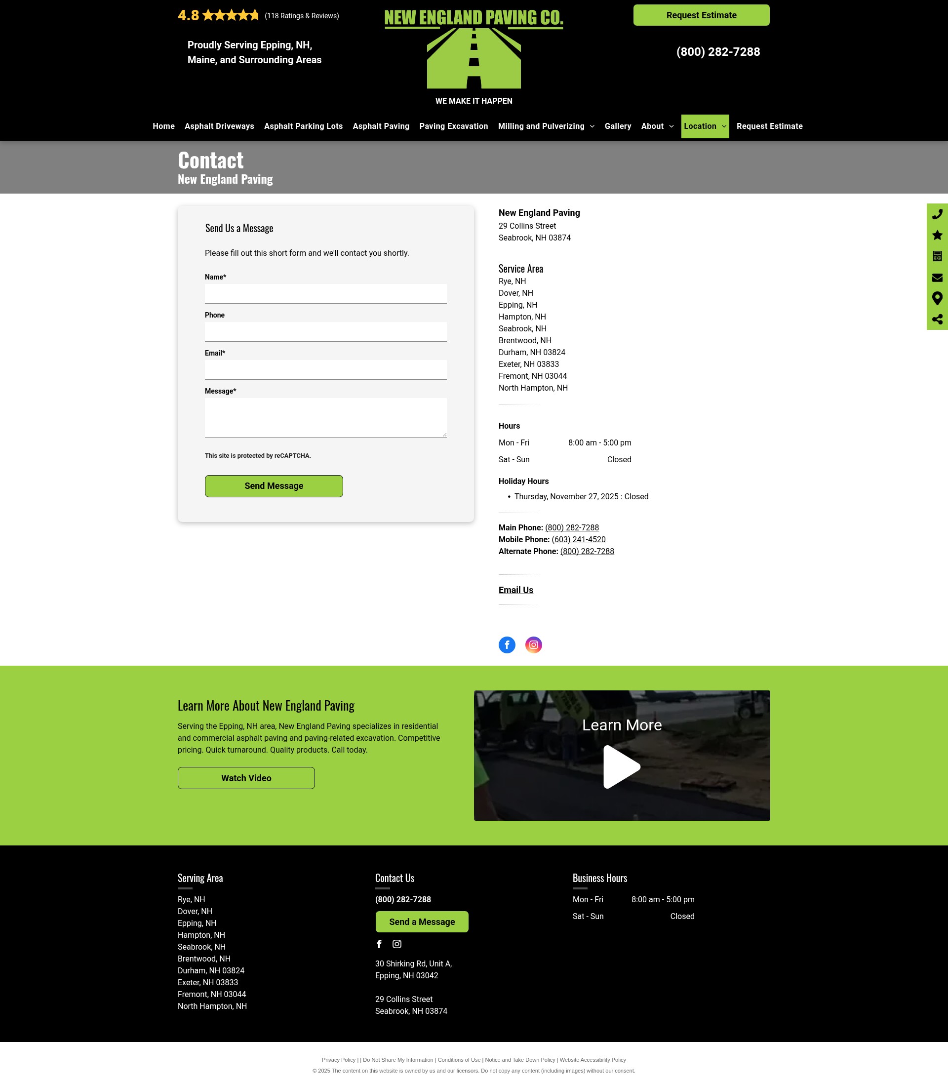 Screenshot of newenglandpaving.com