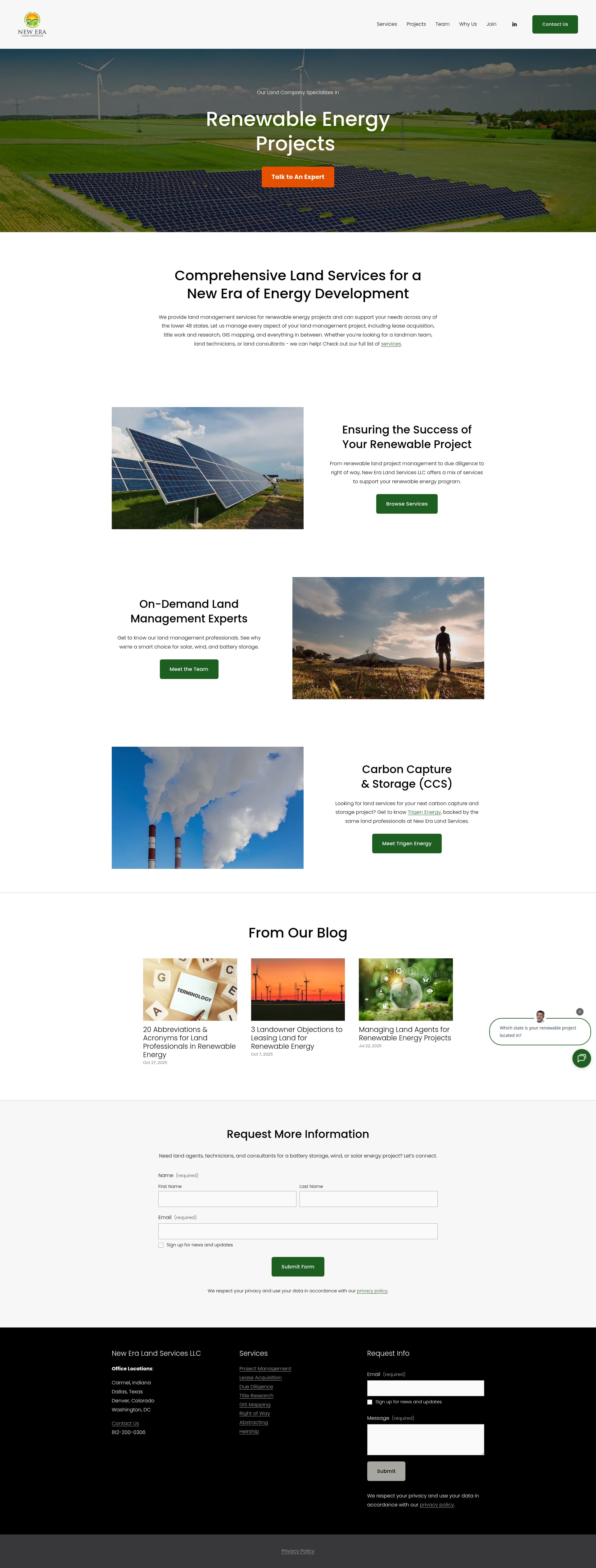 Screenshot of neweralands.com