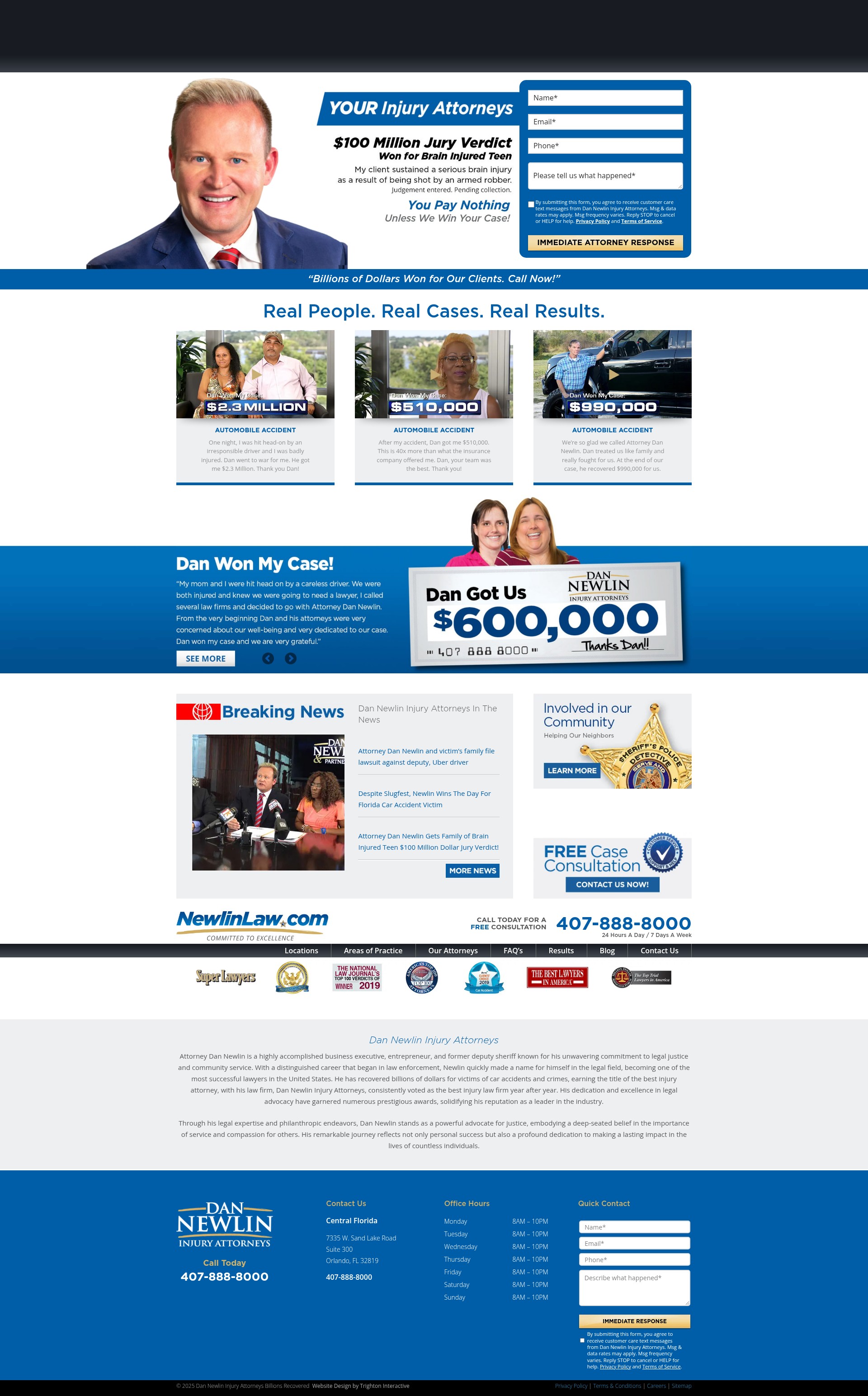 Screenshot of newlinlaw.com