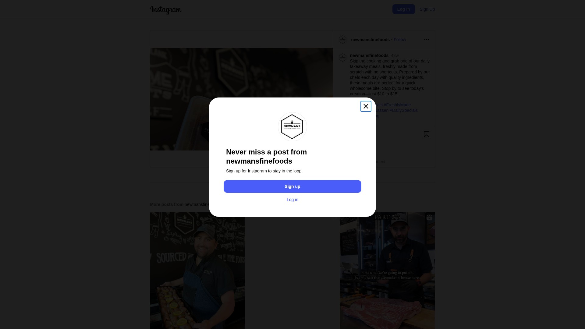 Screenshot of newmansfinefoods.com