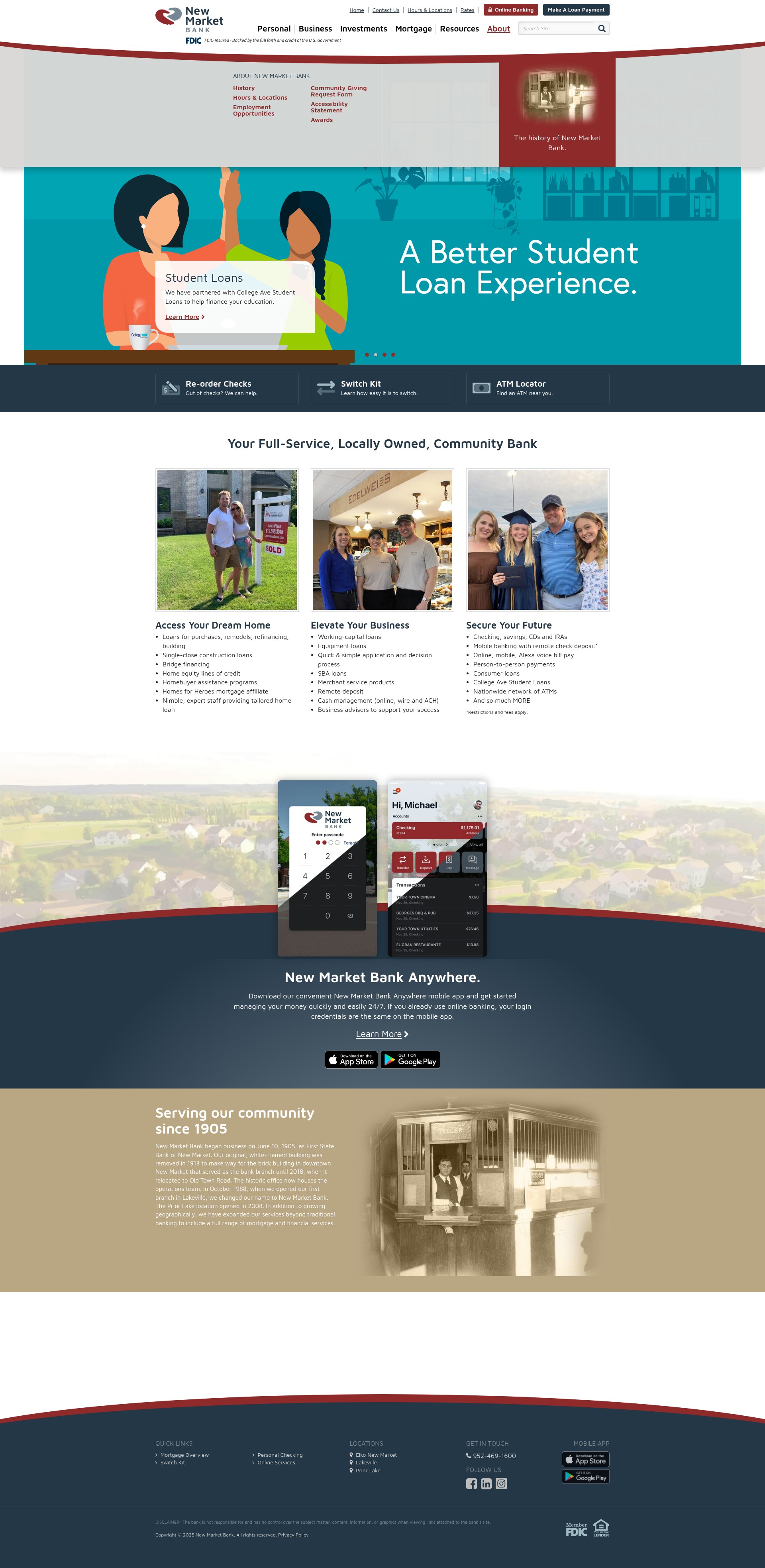 Screenshot of newmarket.bank