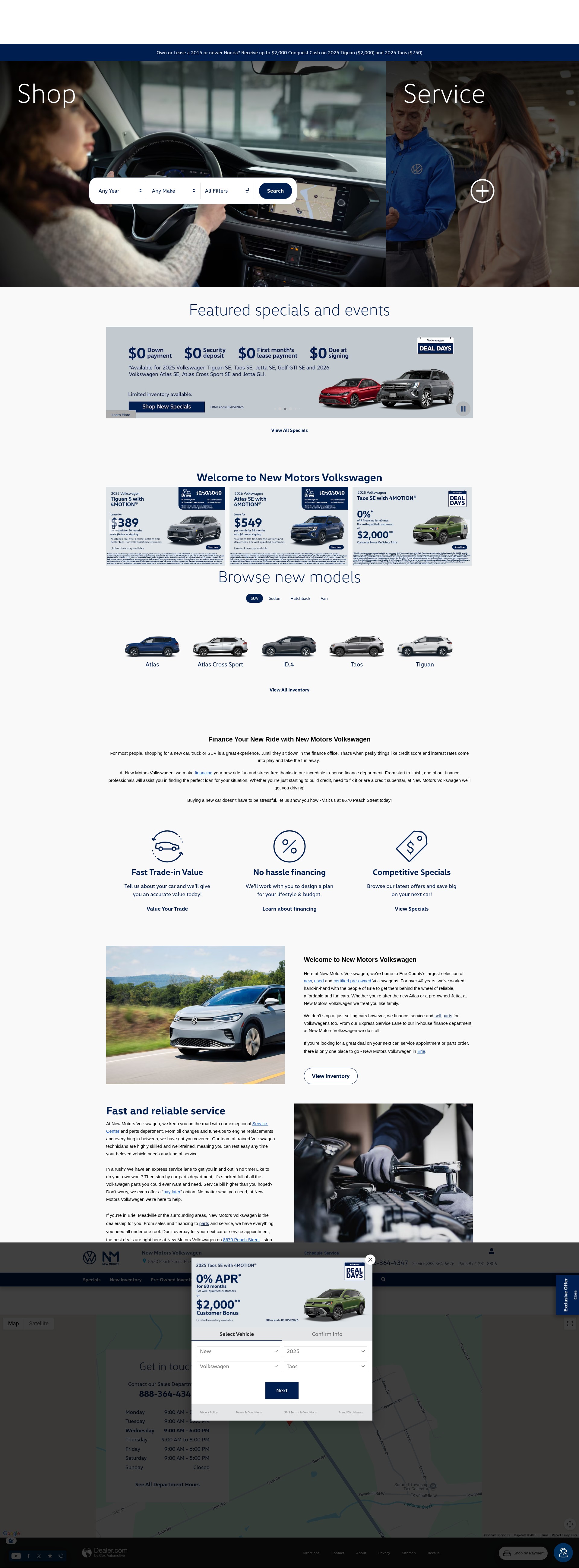 Screenshot of newmotorsvw.com