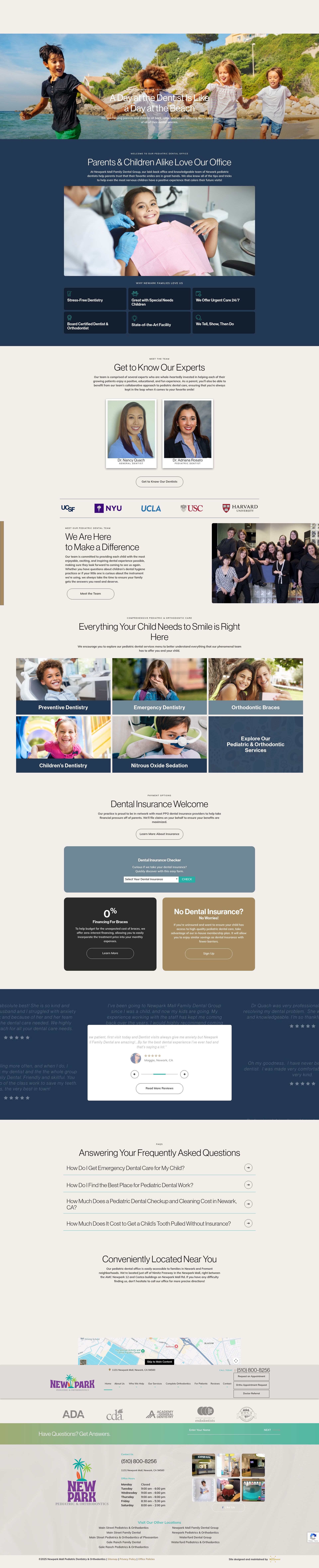 Screenshot of newparkmallpediatricsandorthodontics.com