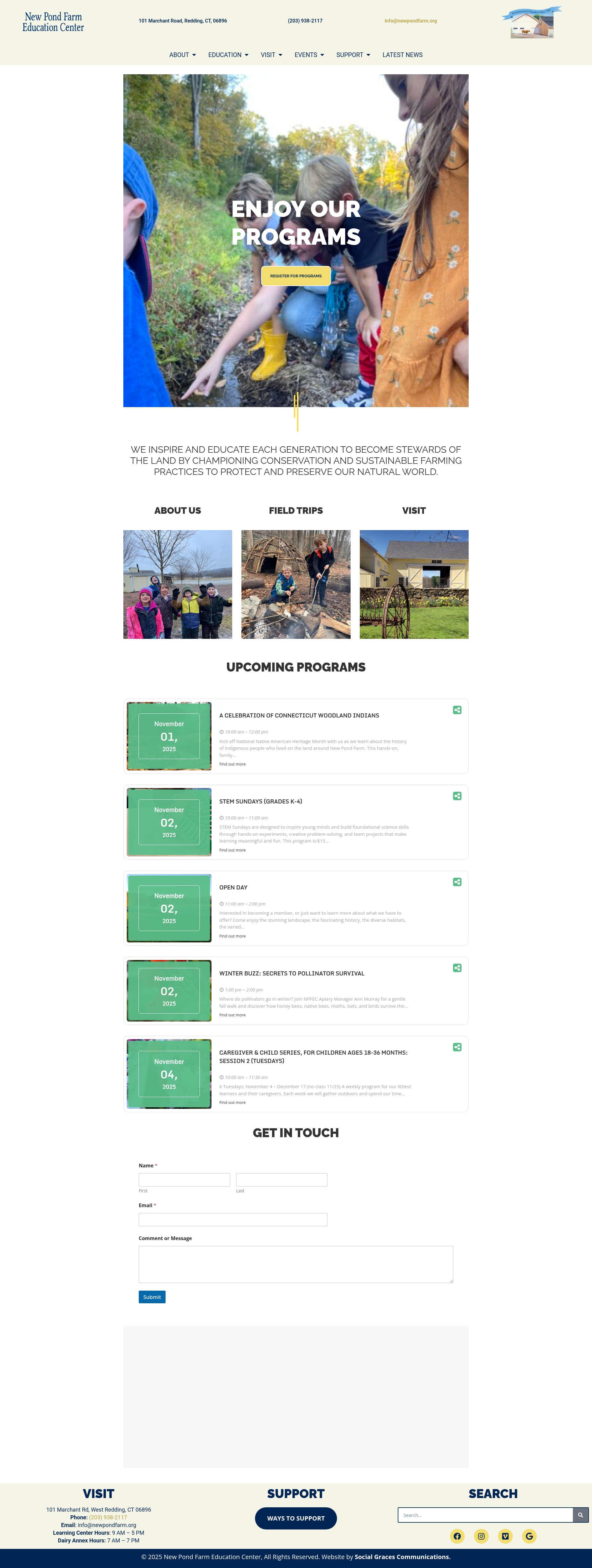 Screenshot of newpondfarm.org