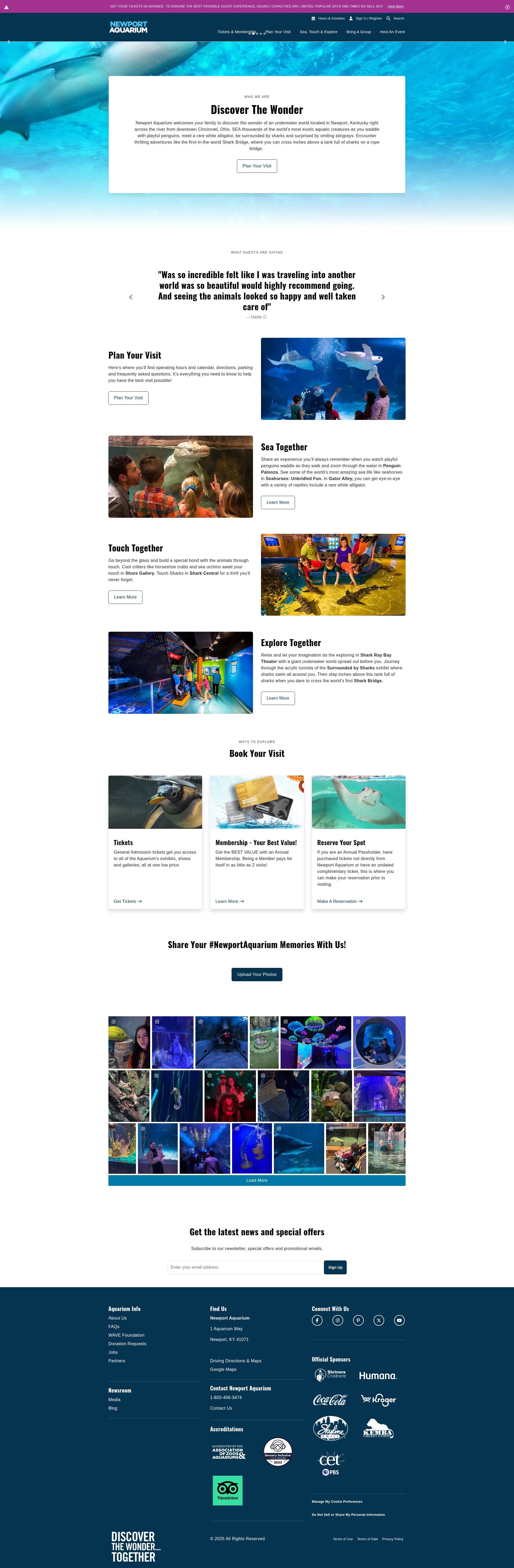 Screenshot of newportaquarium.com