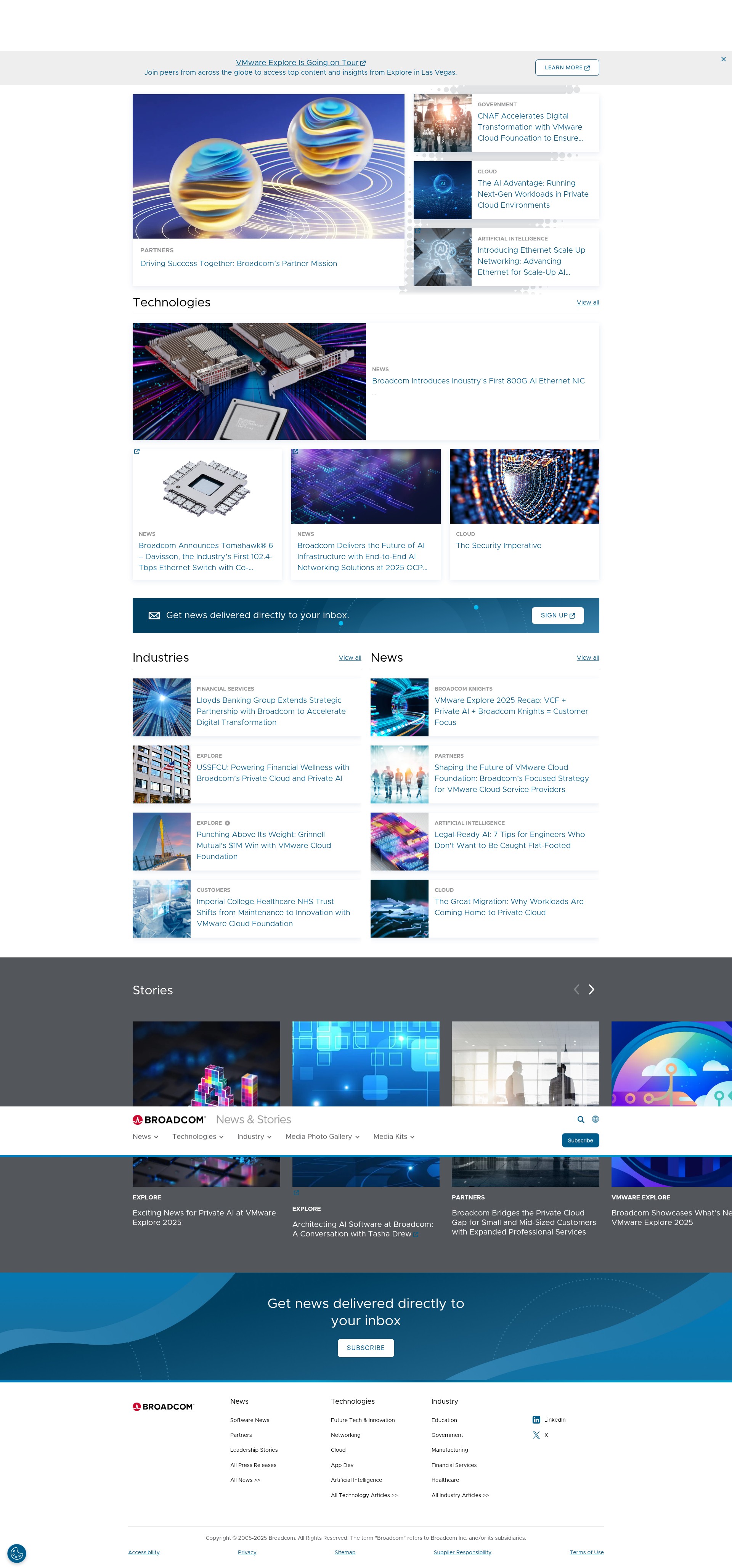 Screenshot of news.broadcom.com