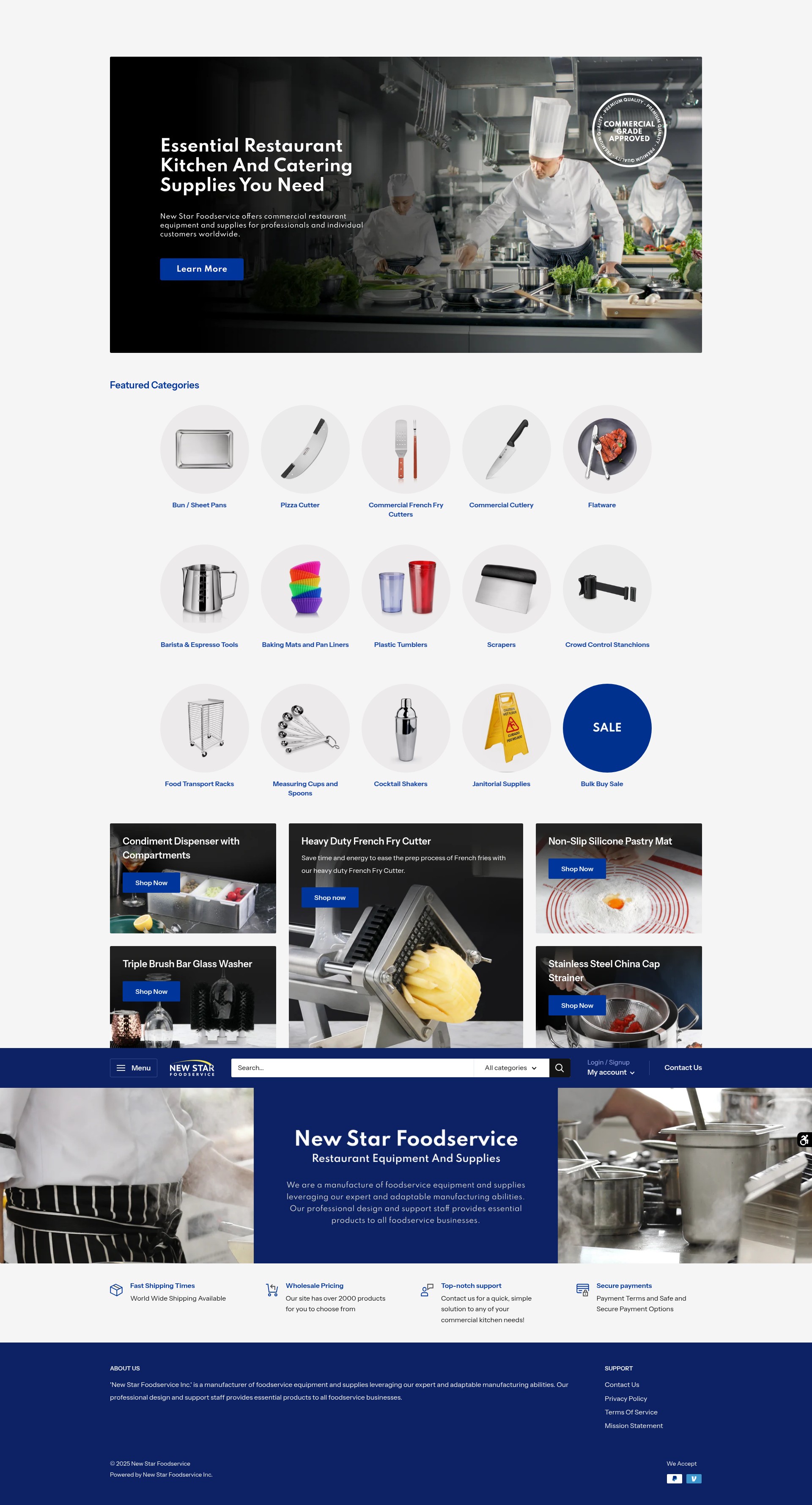 Screenshot of newstarfoodservice.com