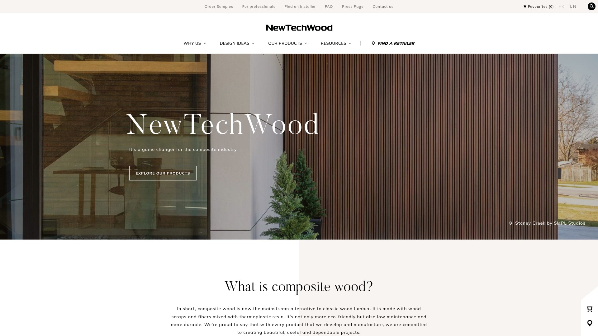Screenshot of newtechwood.ca
