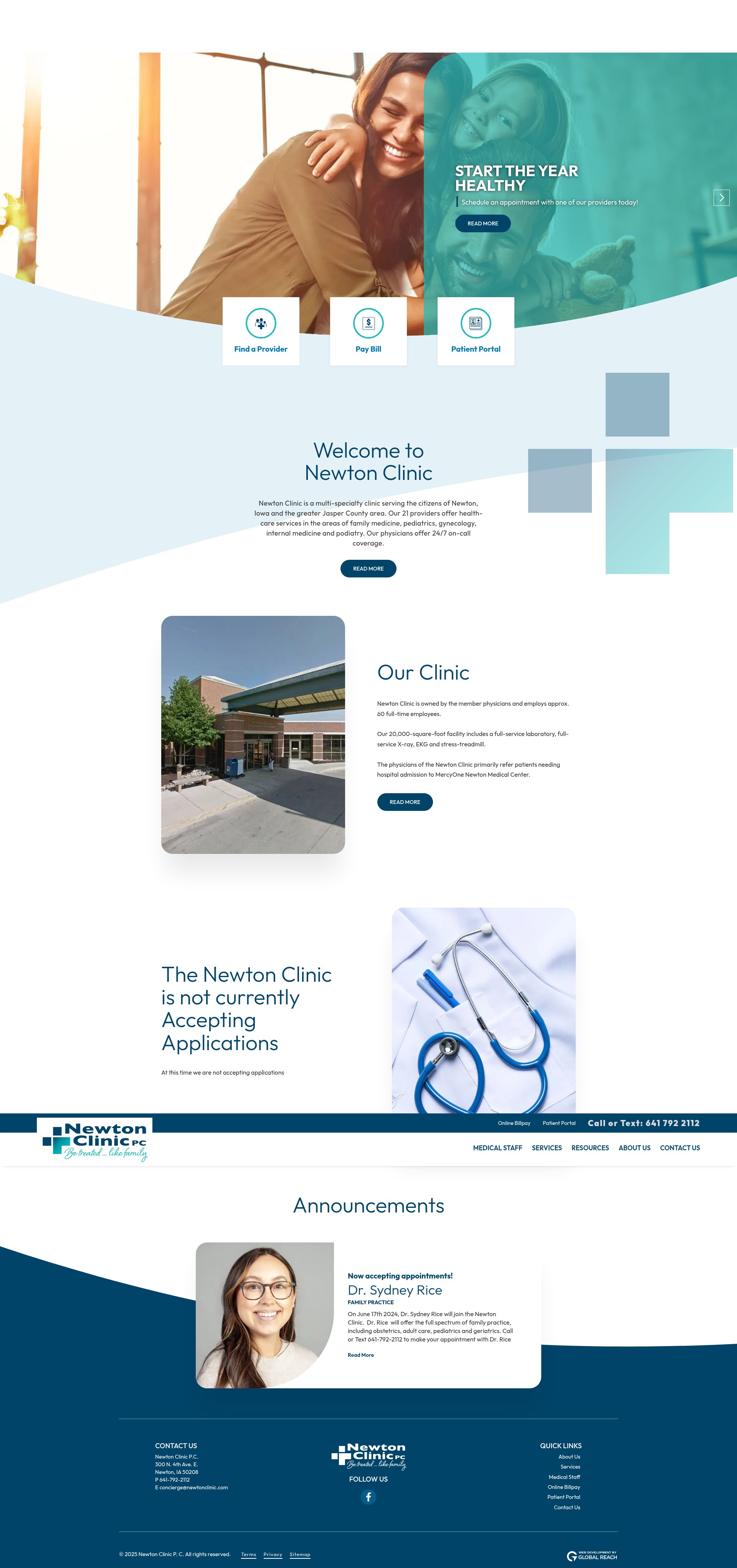 Screenshot of newtonclinic.com