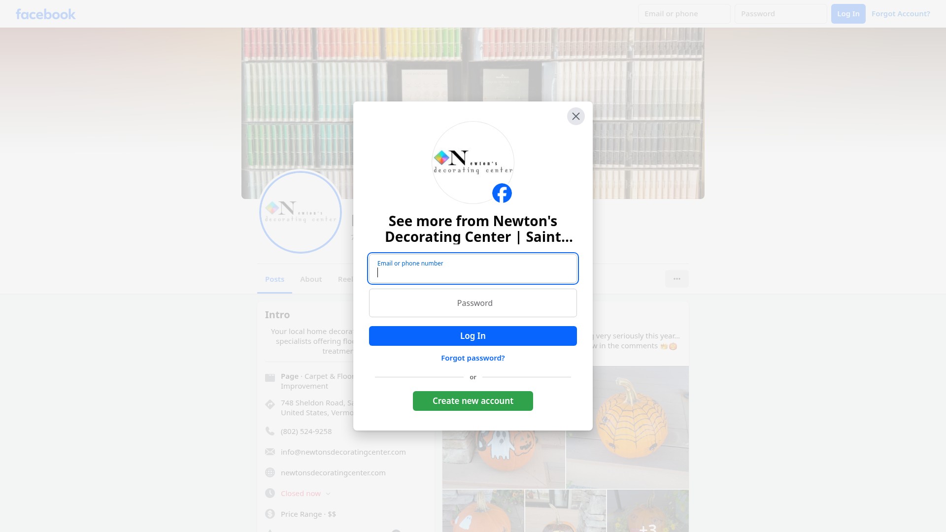 Screenshot of newtonsdecoratingcenter.com