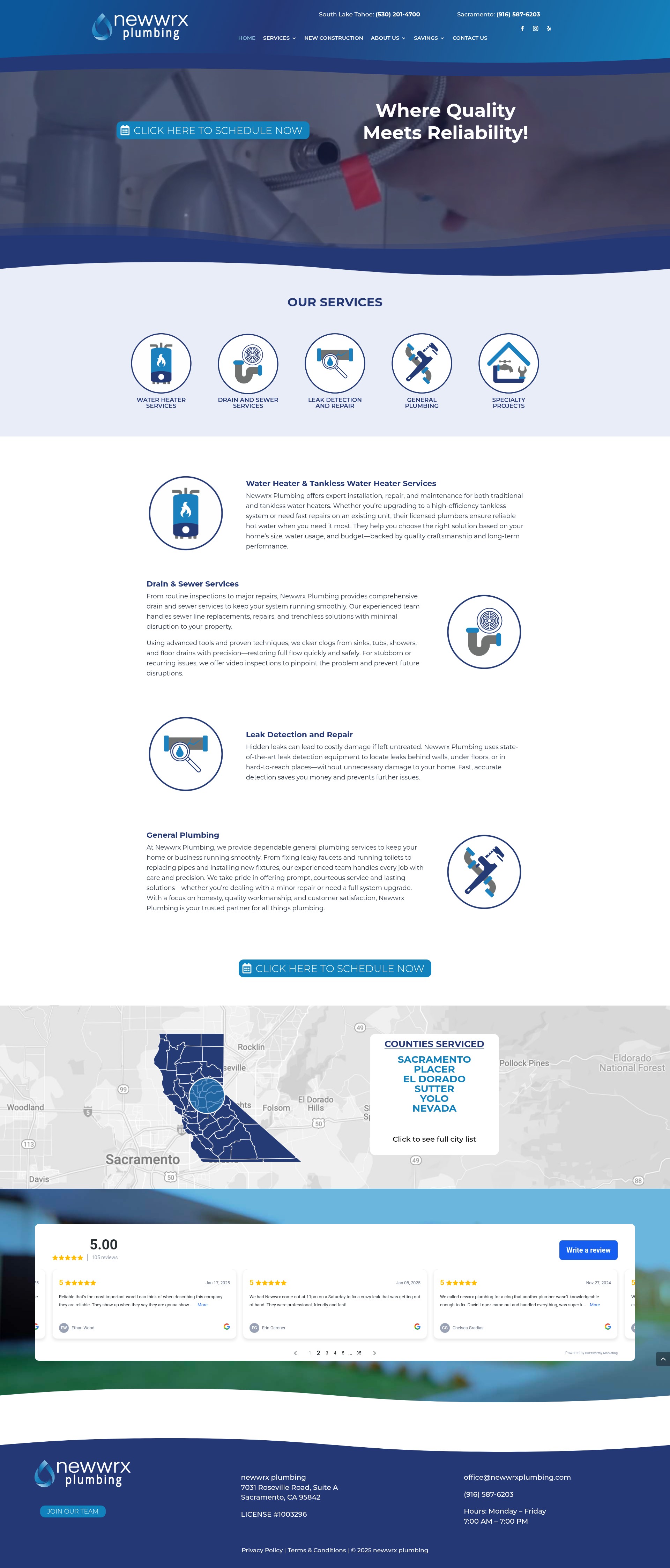 Screenshot of newwrxplumbing.com