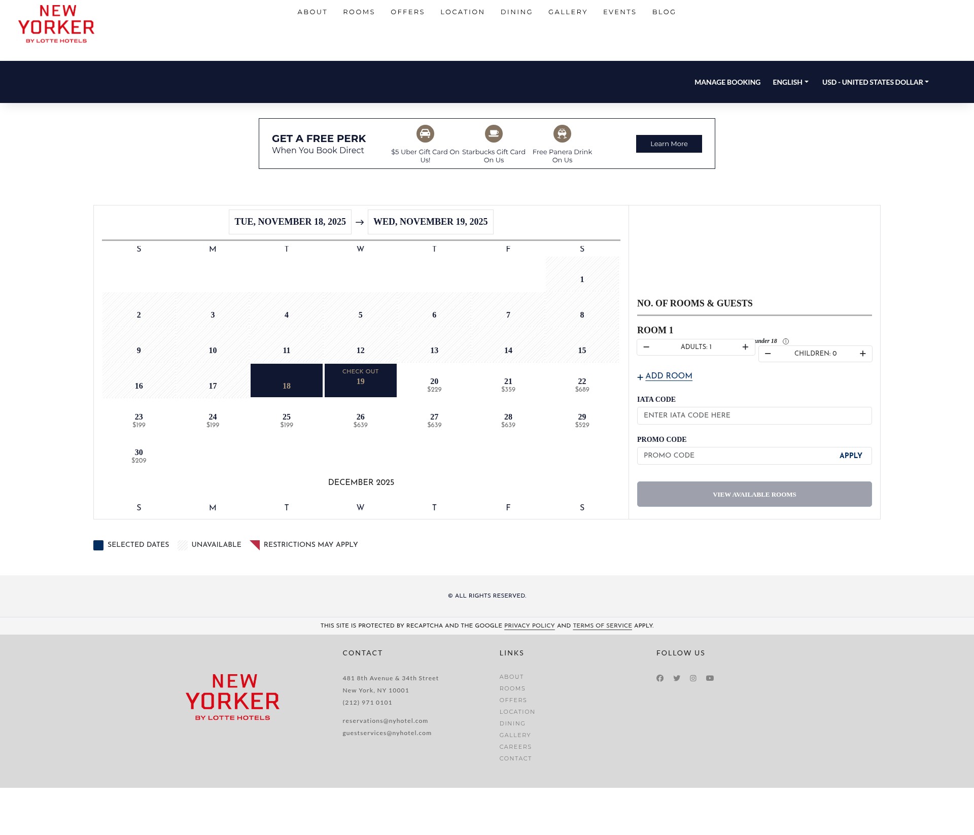 Screenshot of newyorkerhotel.book.pegsbe.com