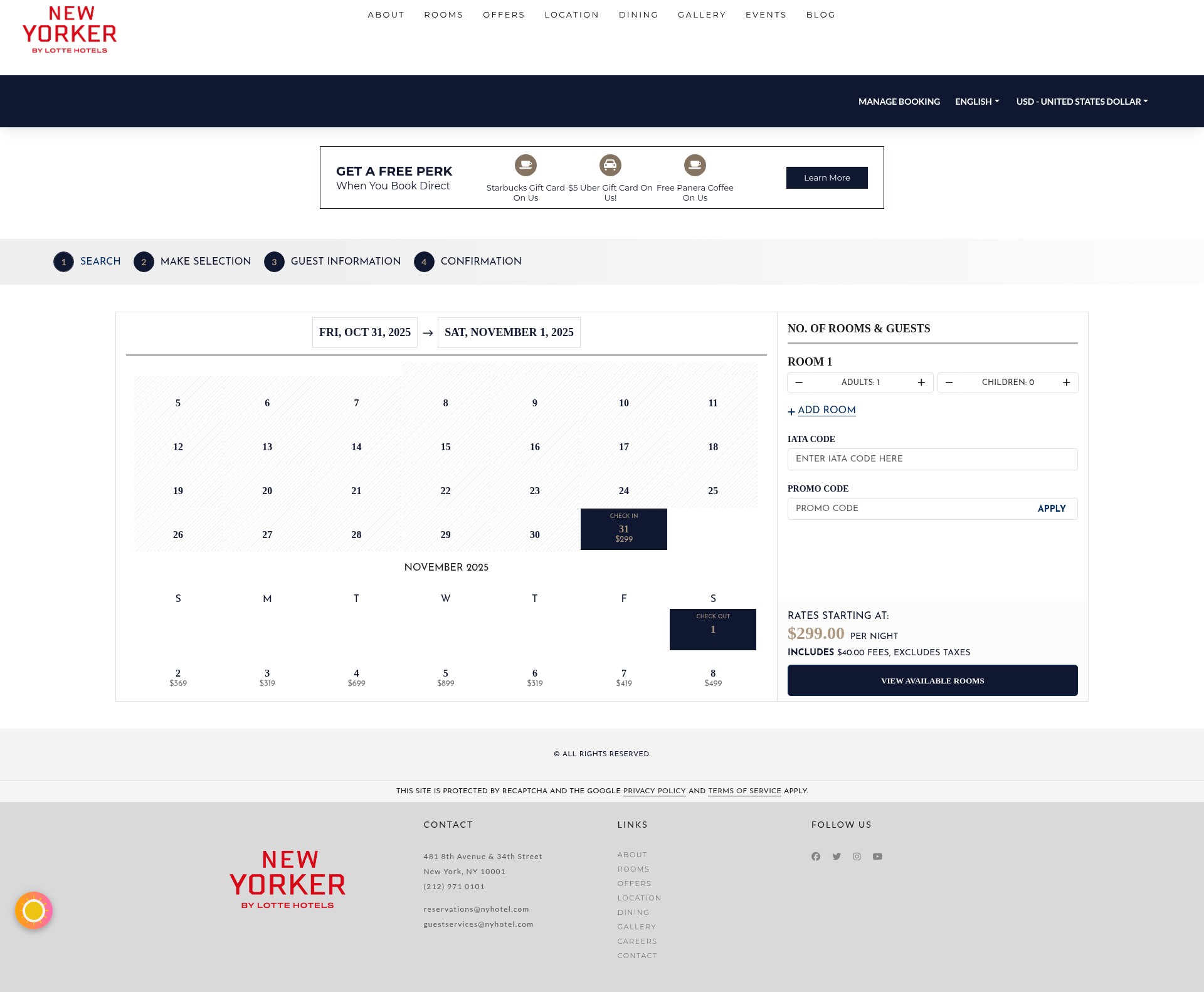 Screenshot of newyorkerhotel.reztrip.com