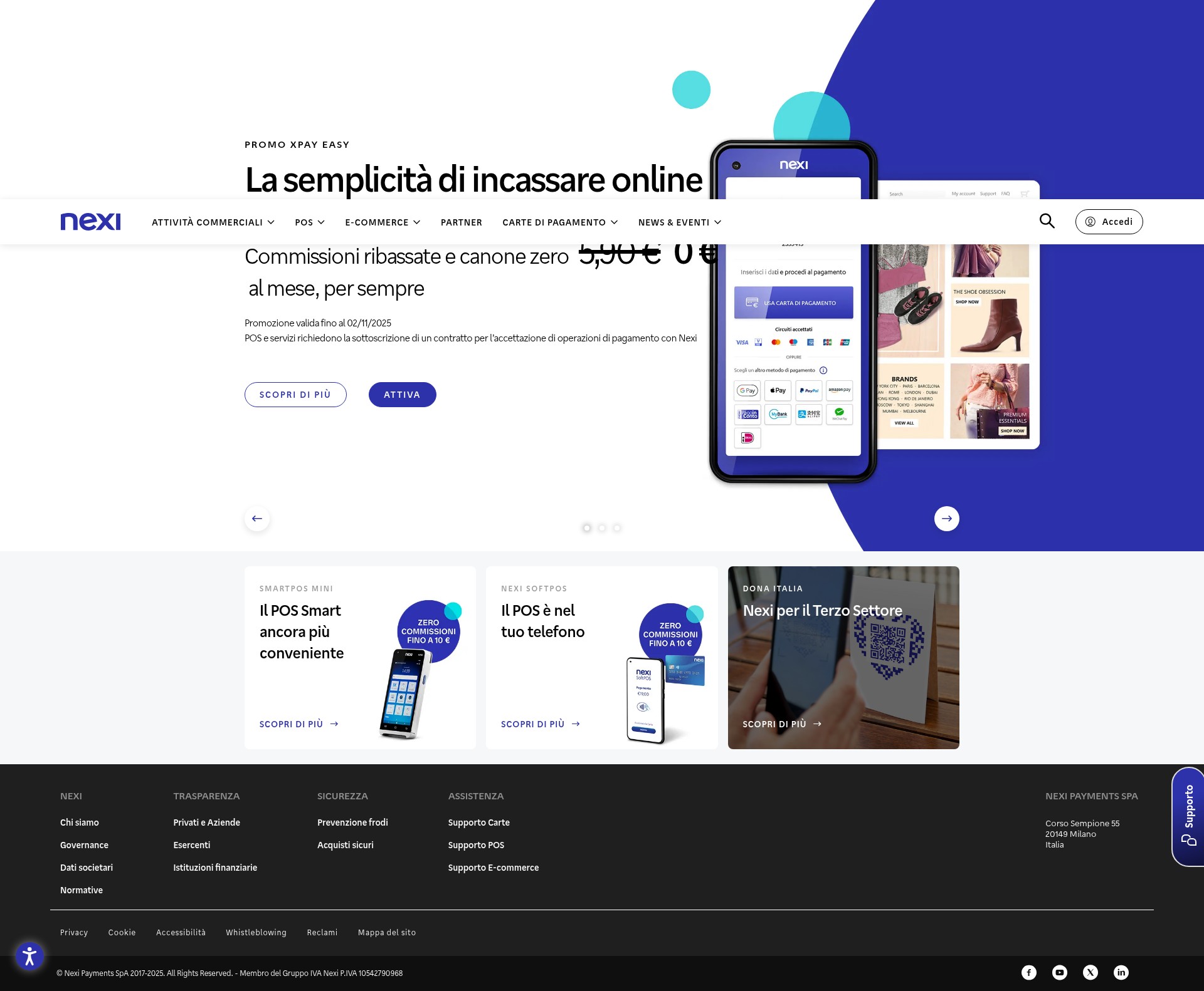 Screenshot of nexi.it