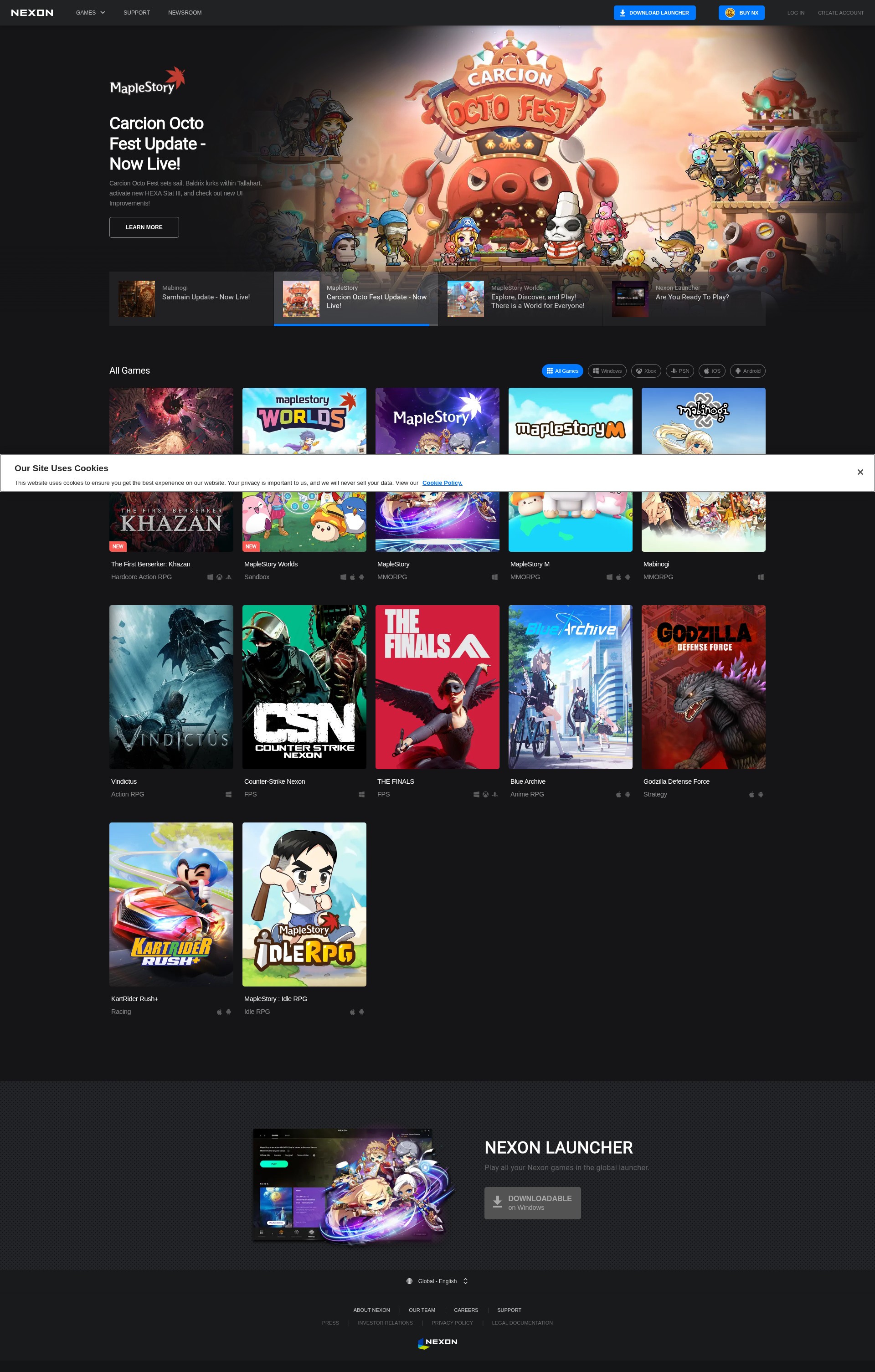 Screenshot of nexon.com