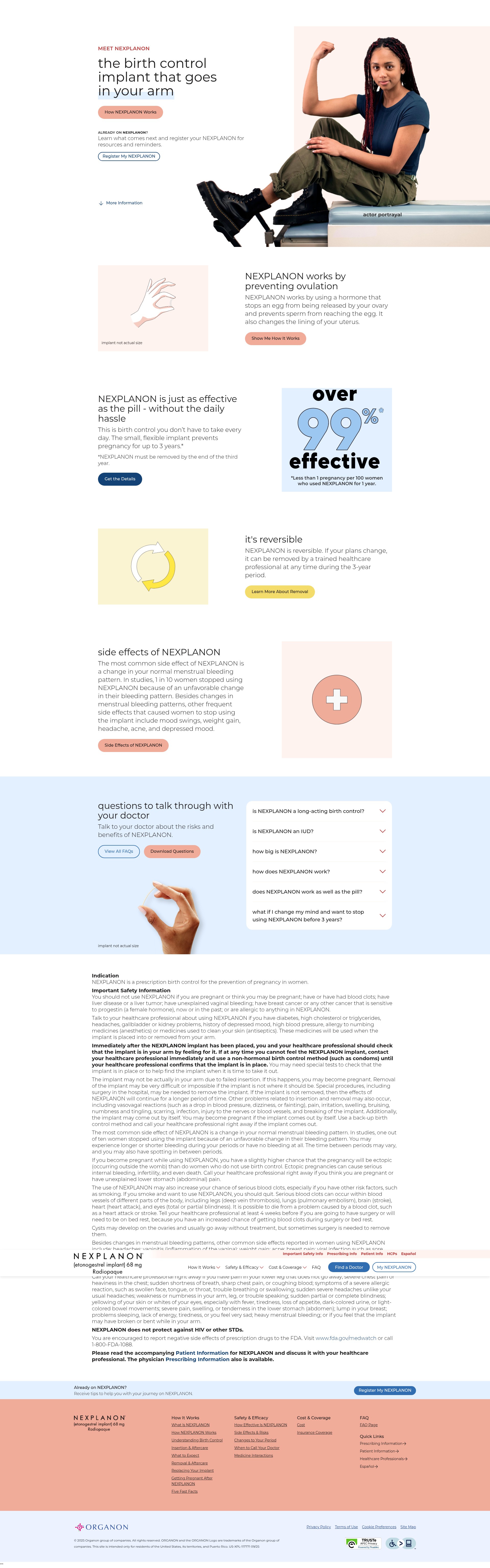 Screenshot of nexplanon.com
