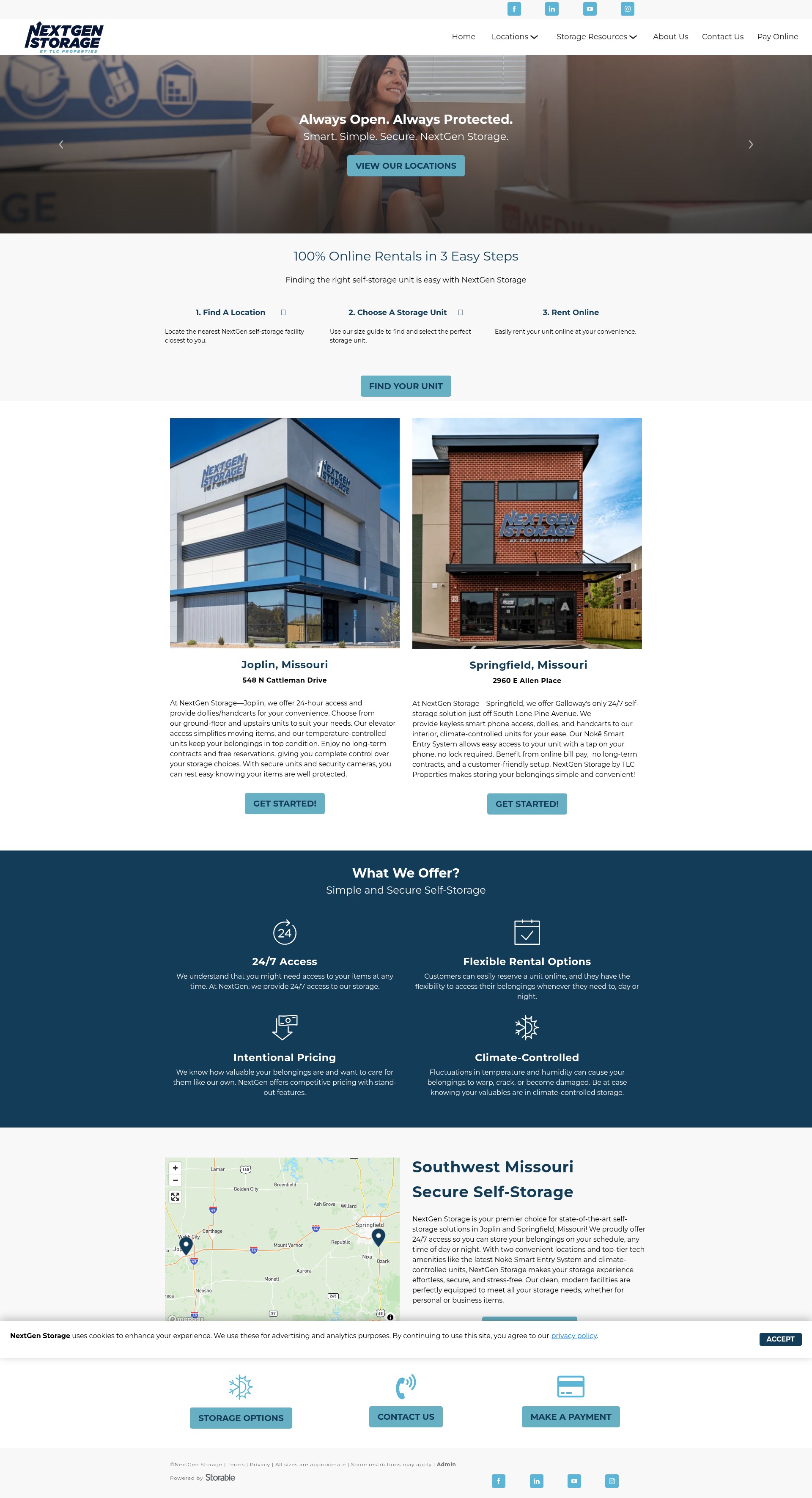 Screenshot of nextgenstorage.com