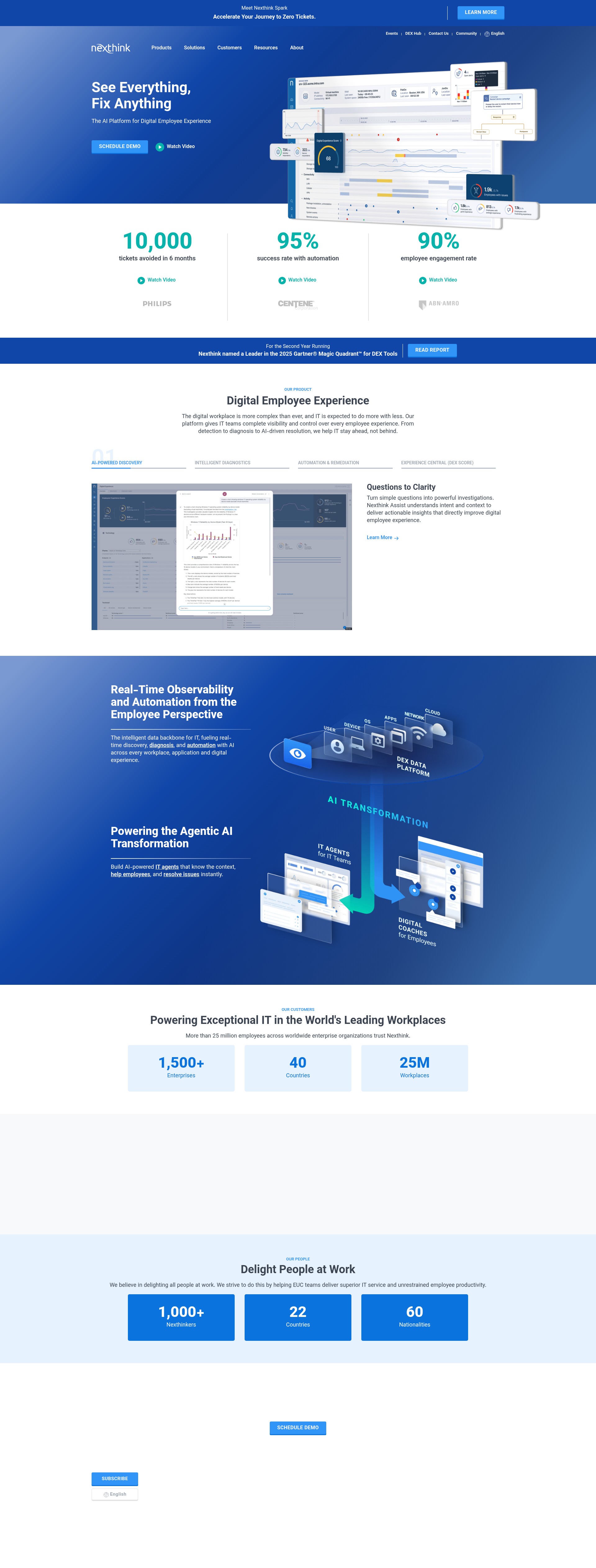 Screenshot of nexthink.com