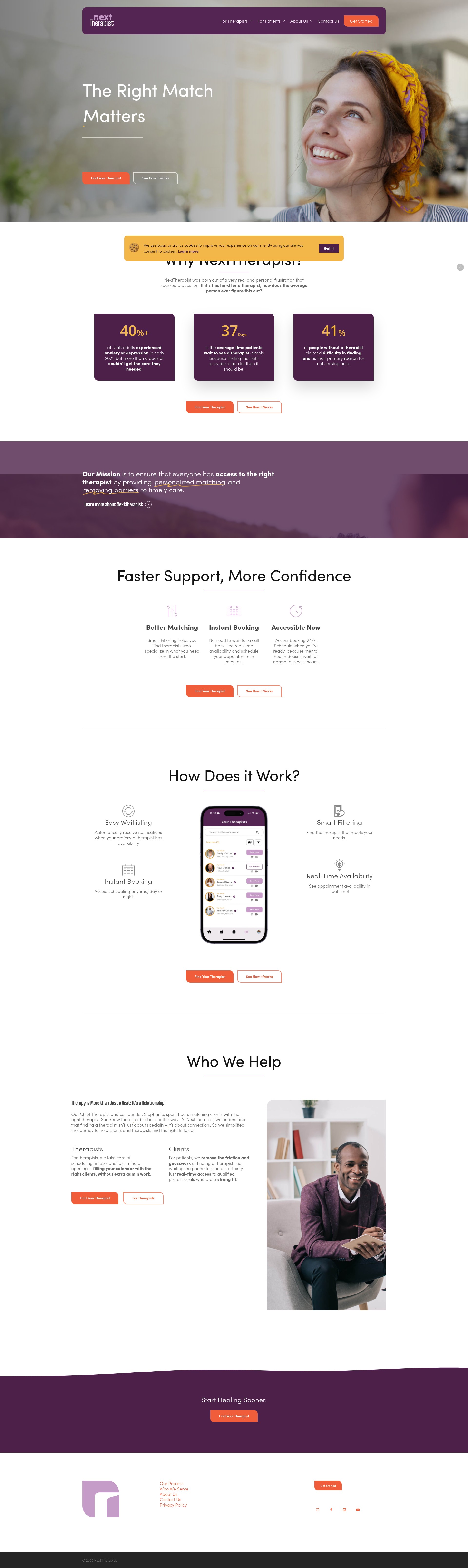 Screenshot of nexttherapist.com