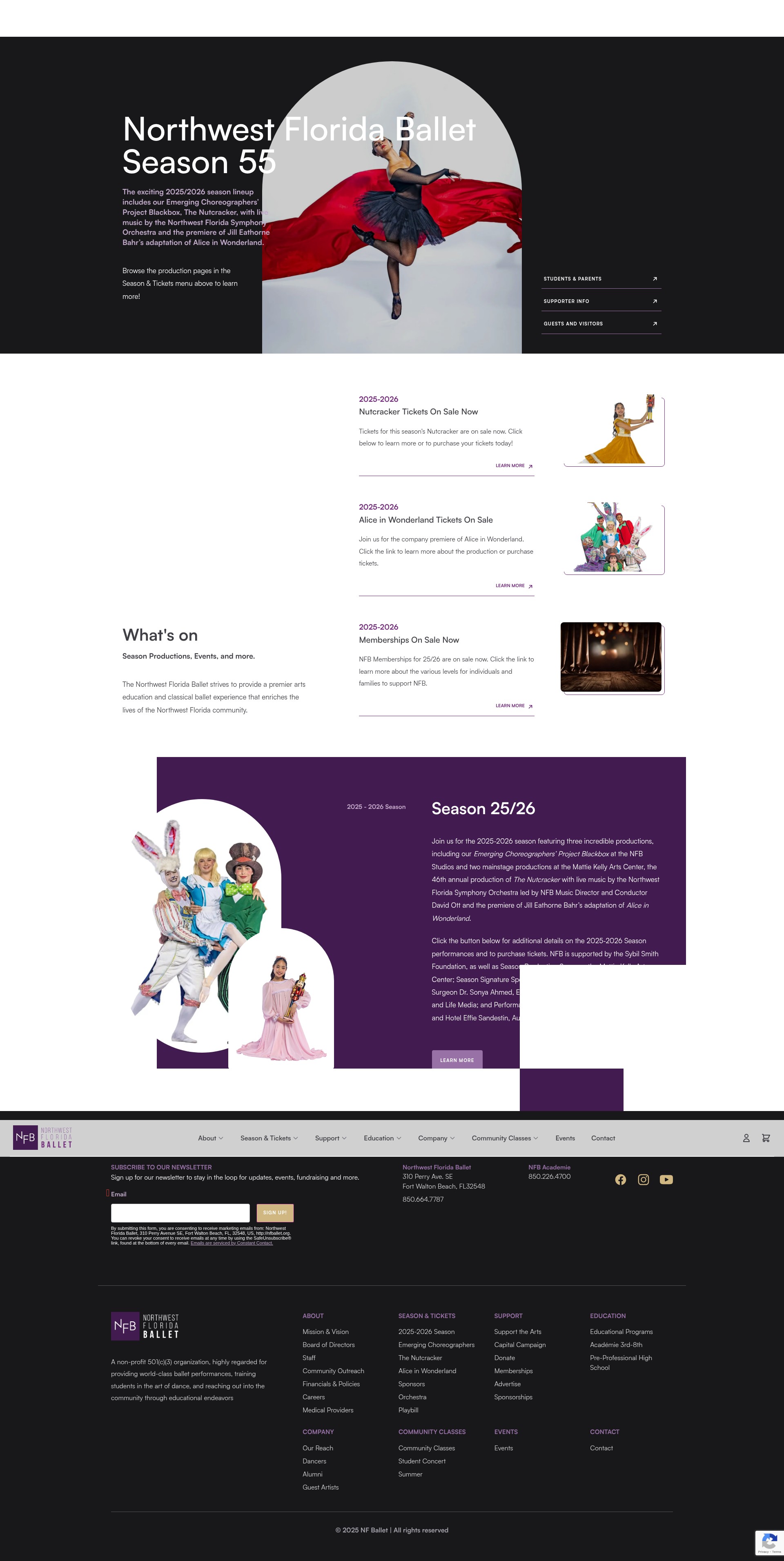 Screenshot of nfballet.org