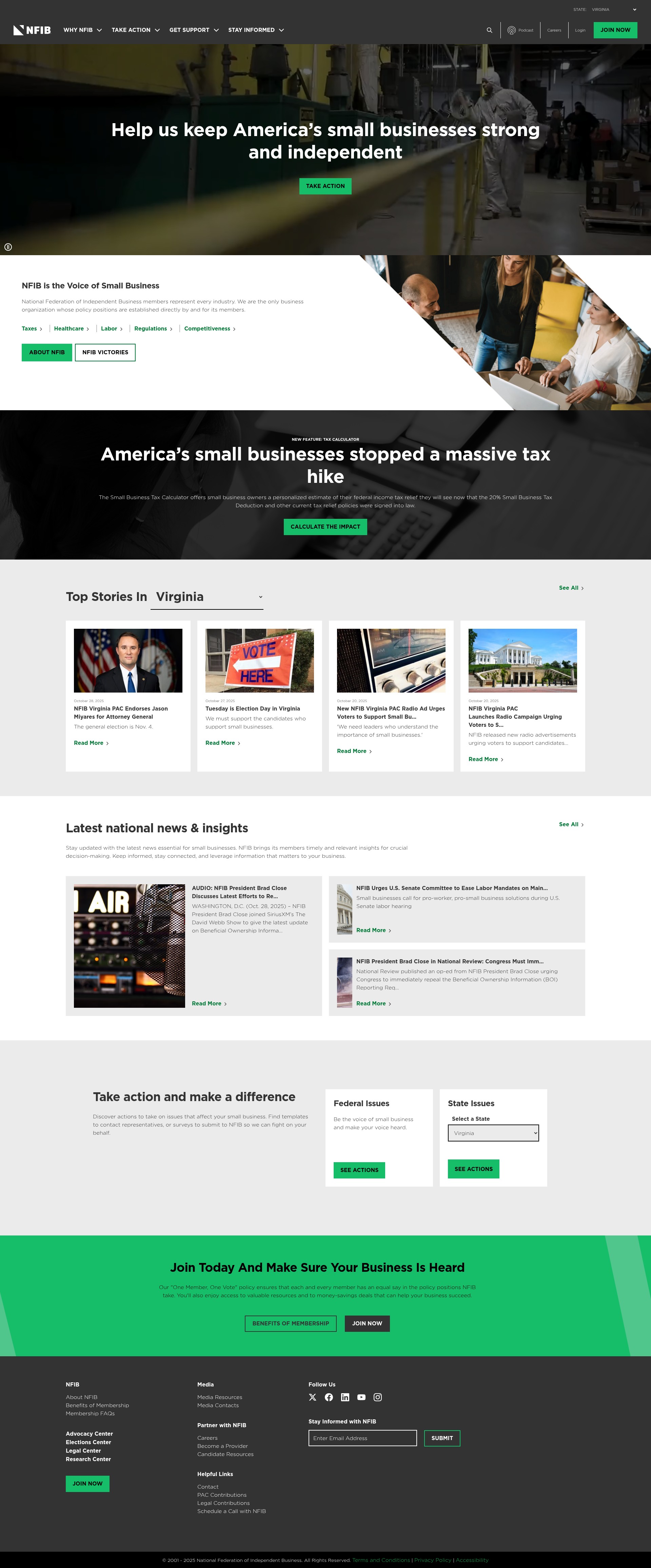 Screenshot of nfib.com