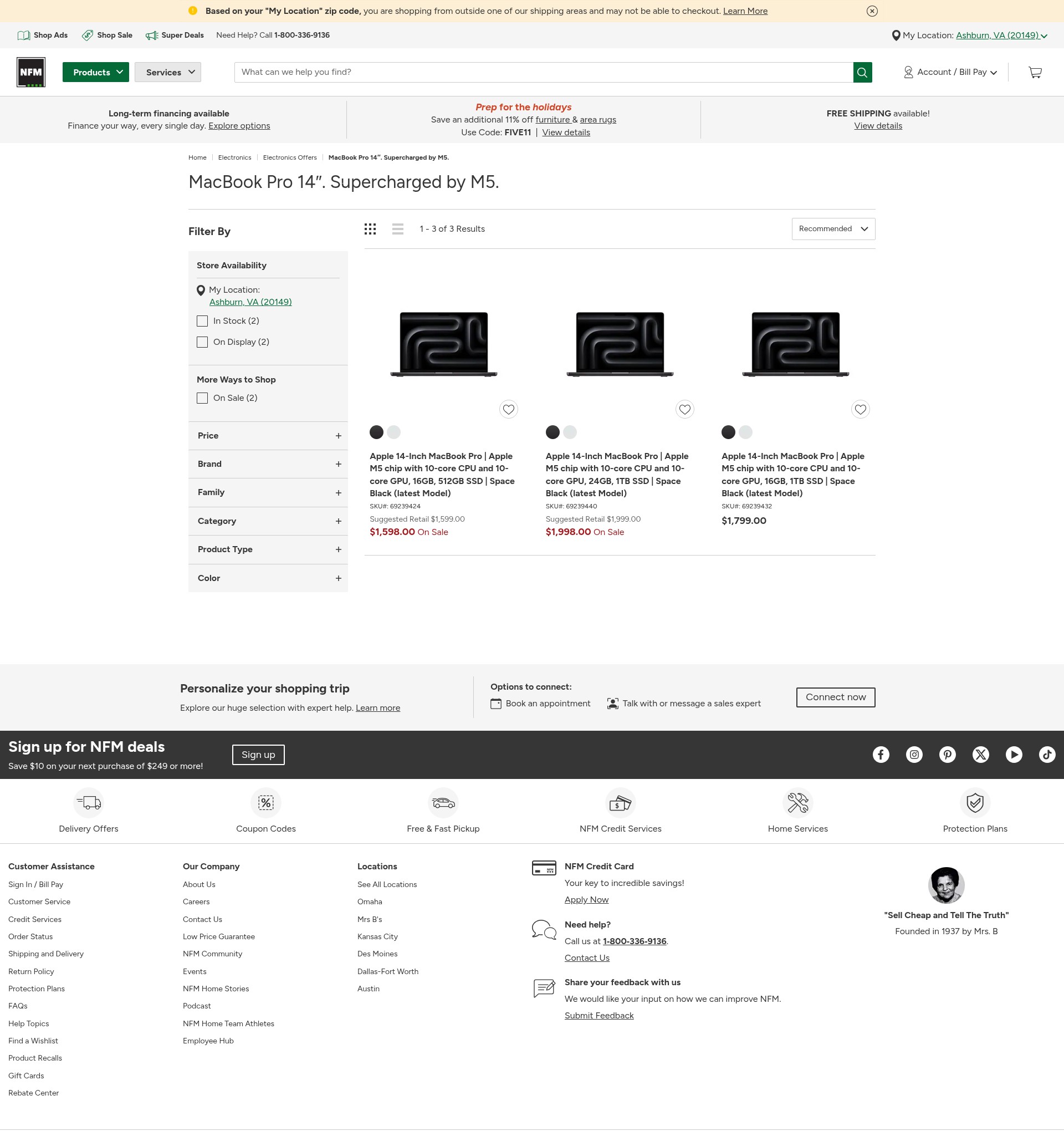 Screenshot of nfm.com