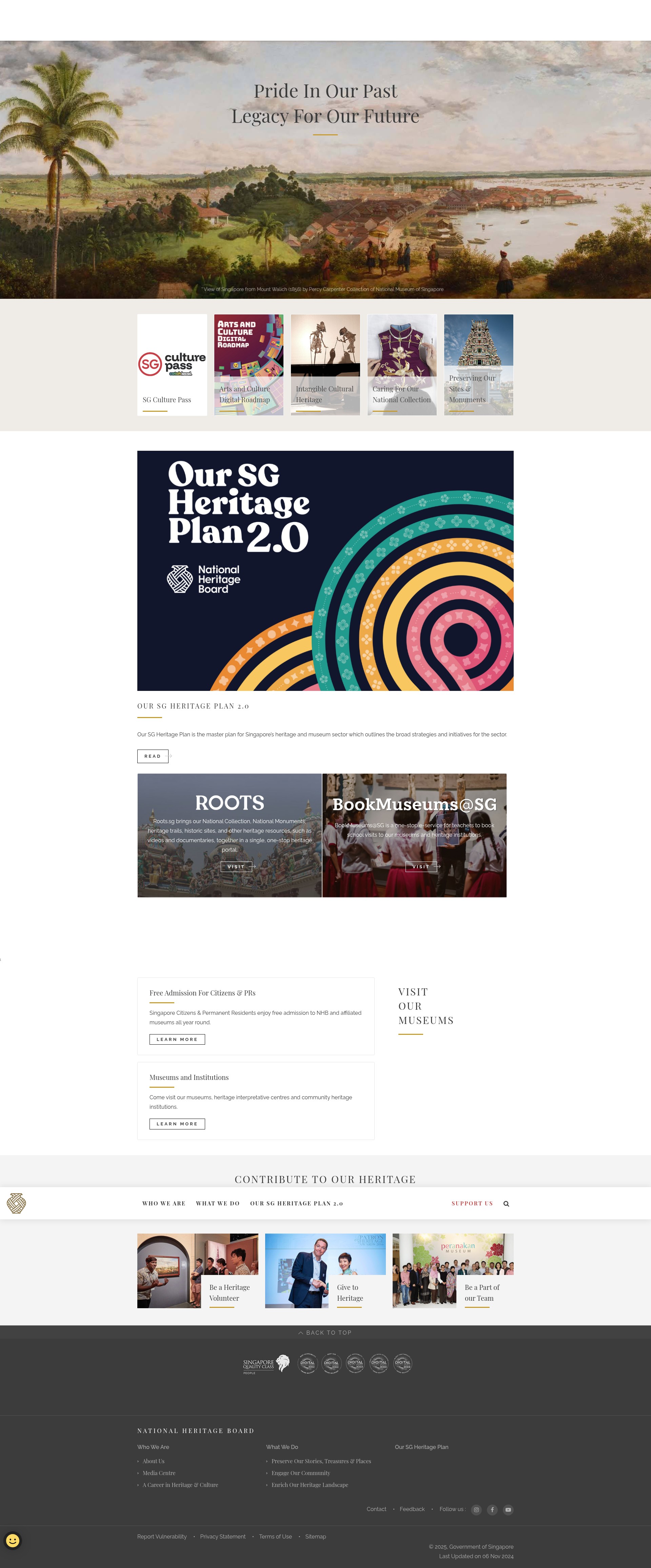 Screenshot of nhb.gov.sg