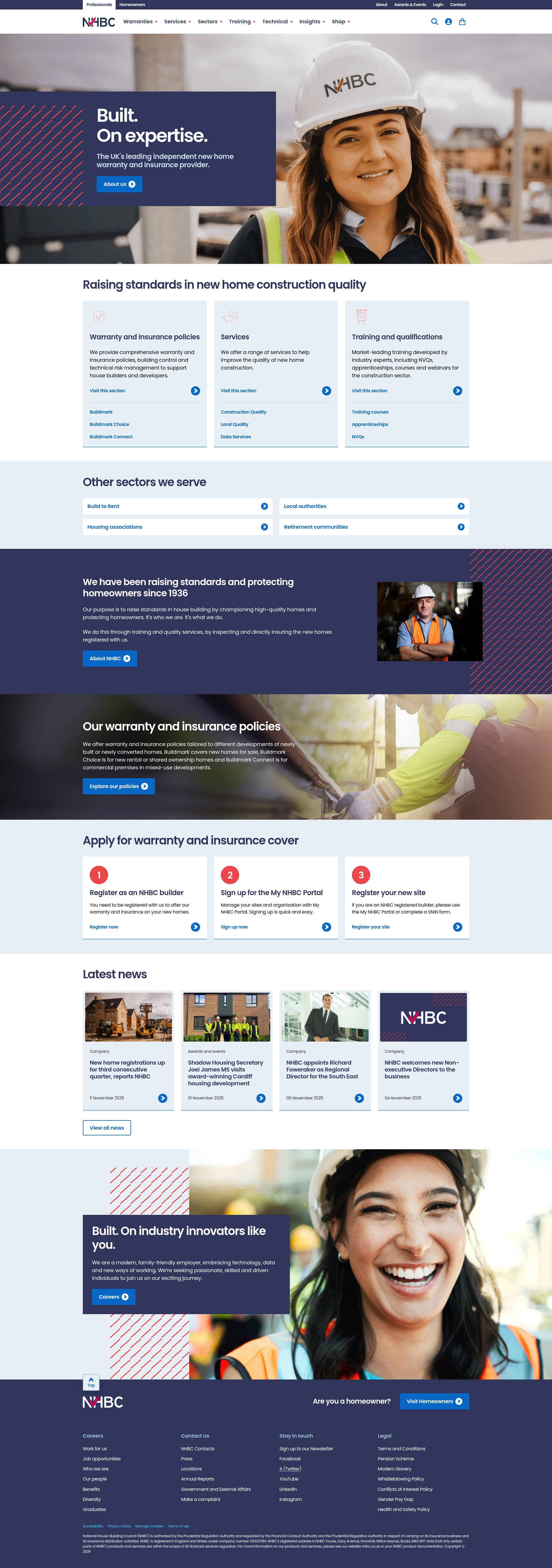 Screenshot of nhbc.co.uk
