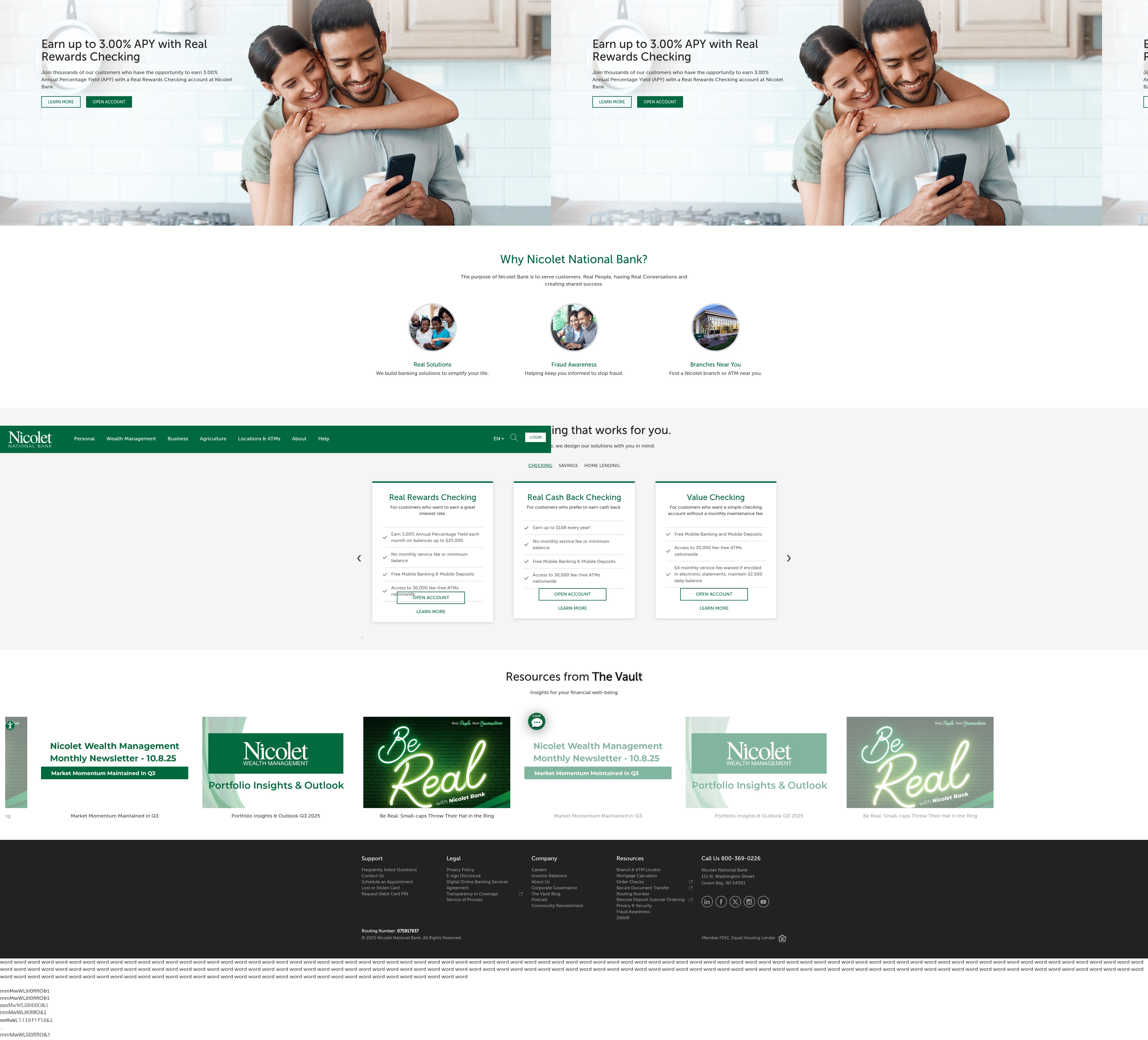 Screenshot of nicoletbank.com