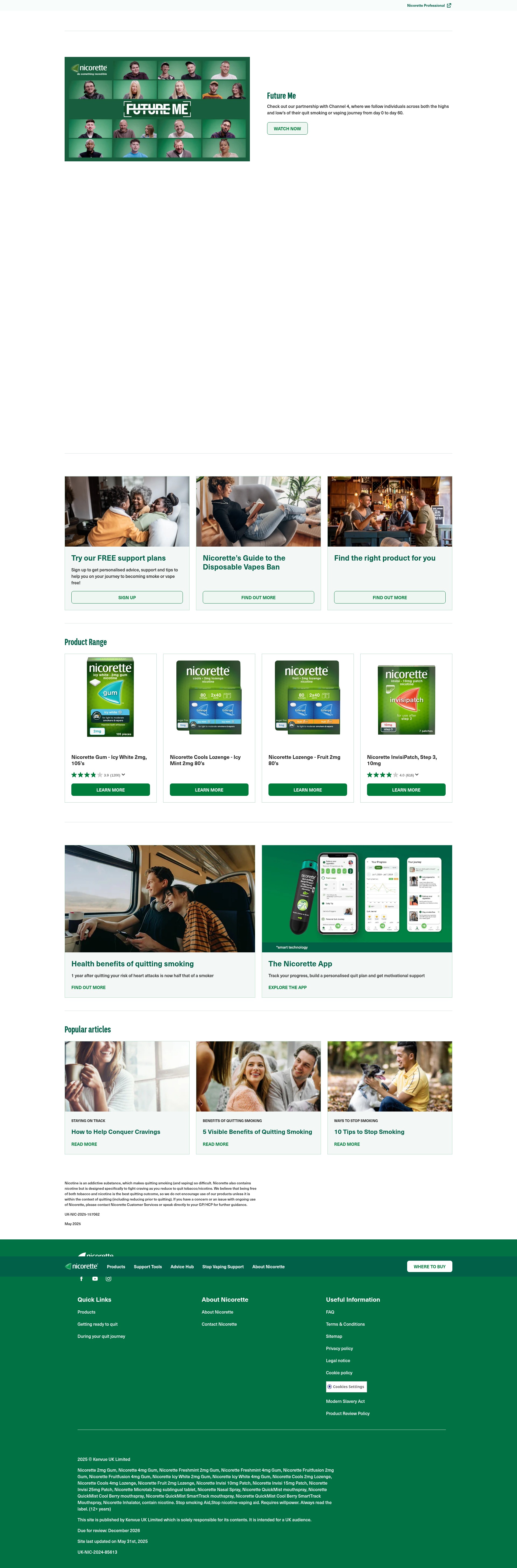 Screenshot of nicorette.co.uk