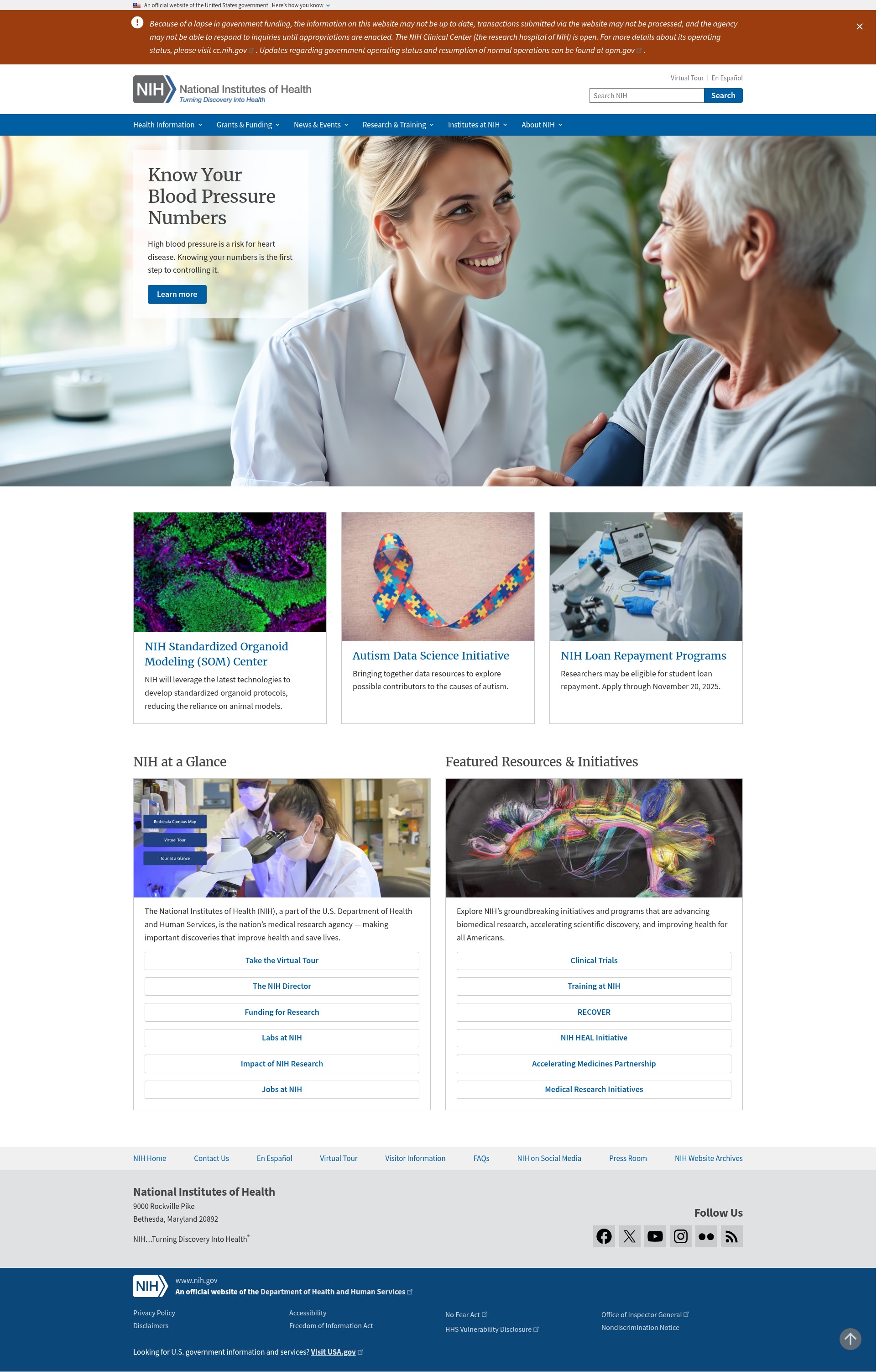 Screenshot of nih.gov