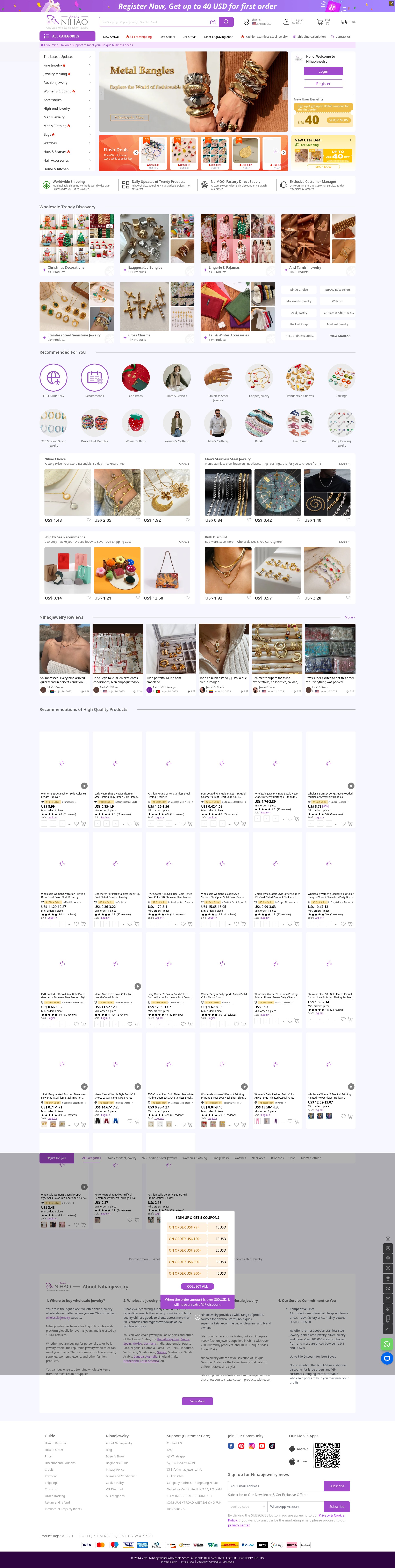 Screenshot of nihaojewelry.com