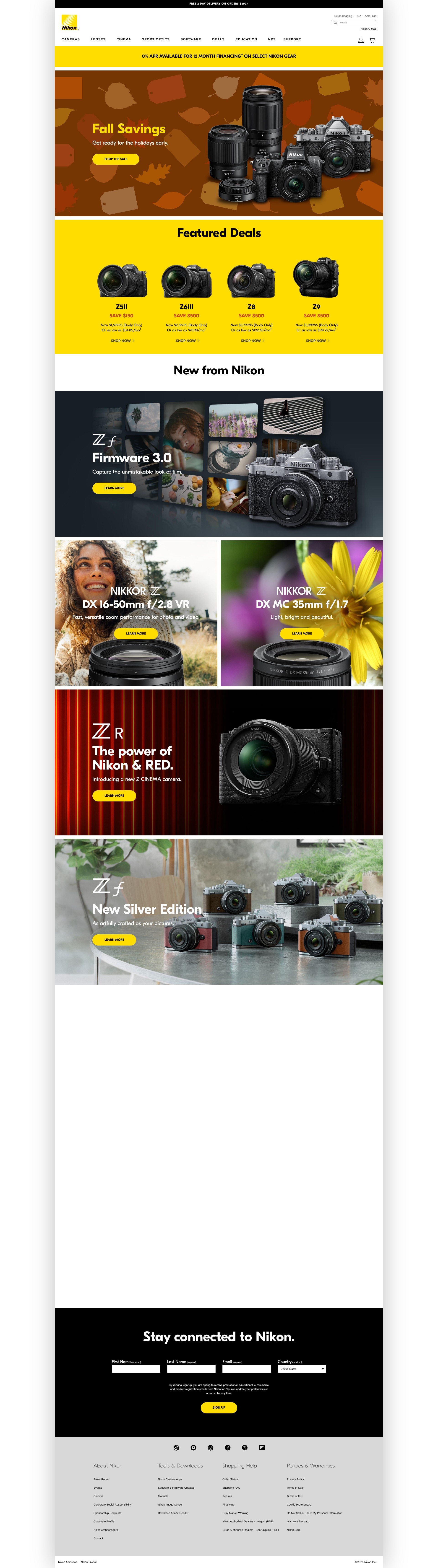 Screenshot of nikonusa.com