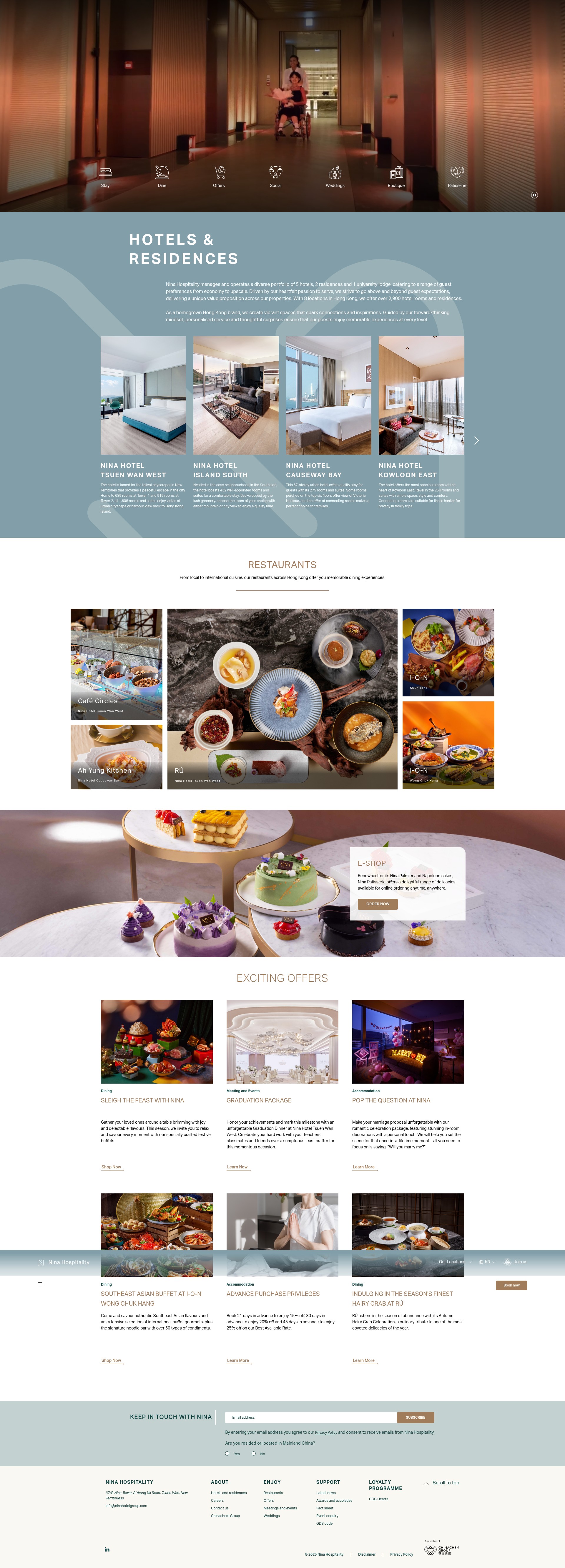 Screenshot of ninahotelgroup.com