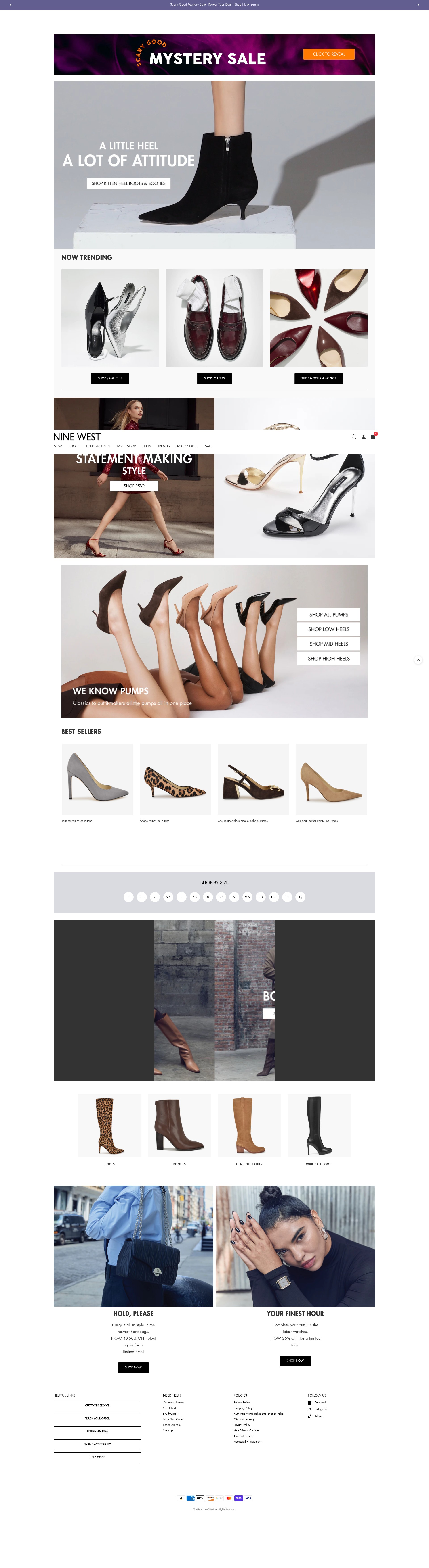 Screenshot of ninewest.ca