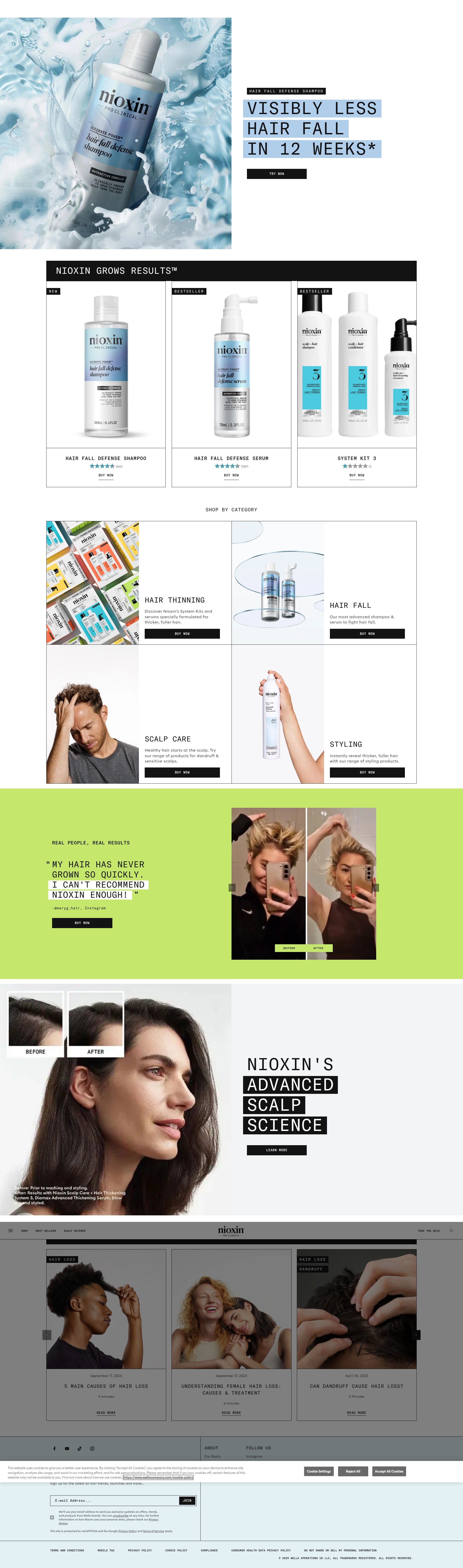 Screenshot of nioxin.com