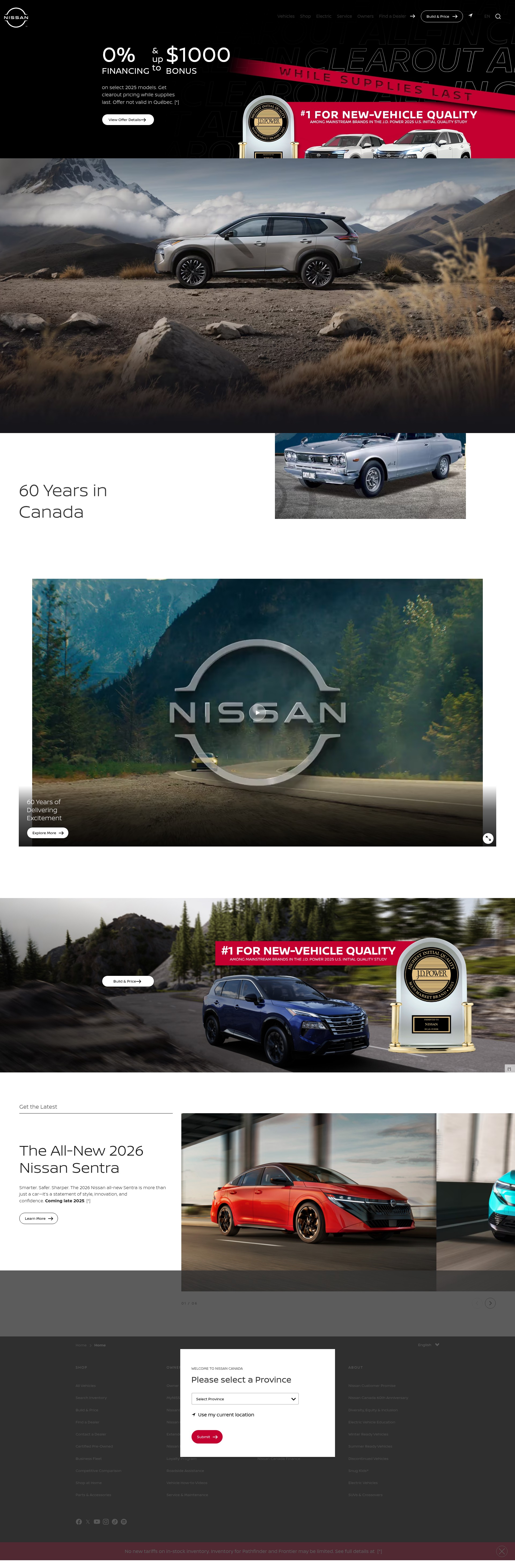 Screenshot of nissan.ca