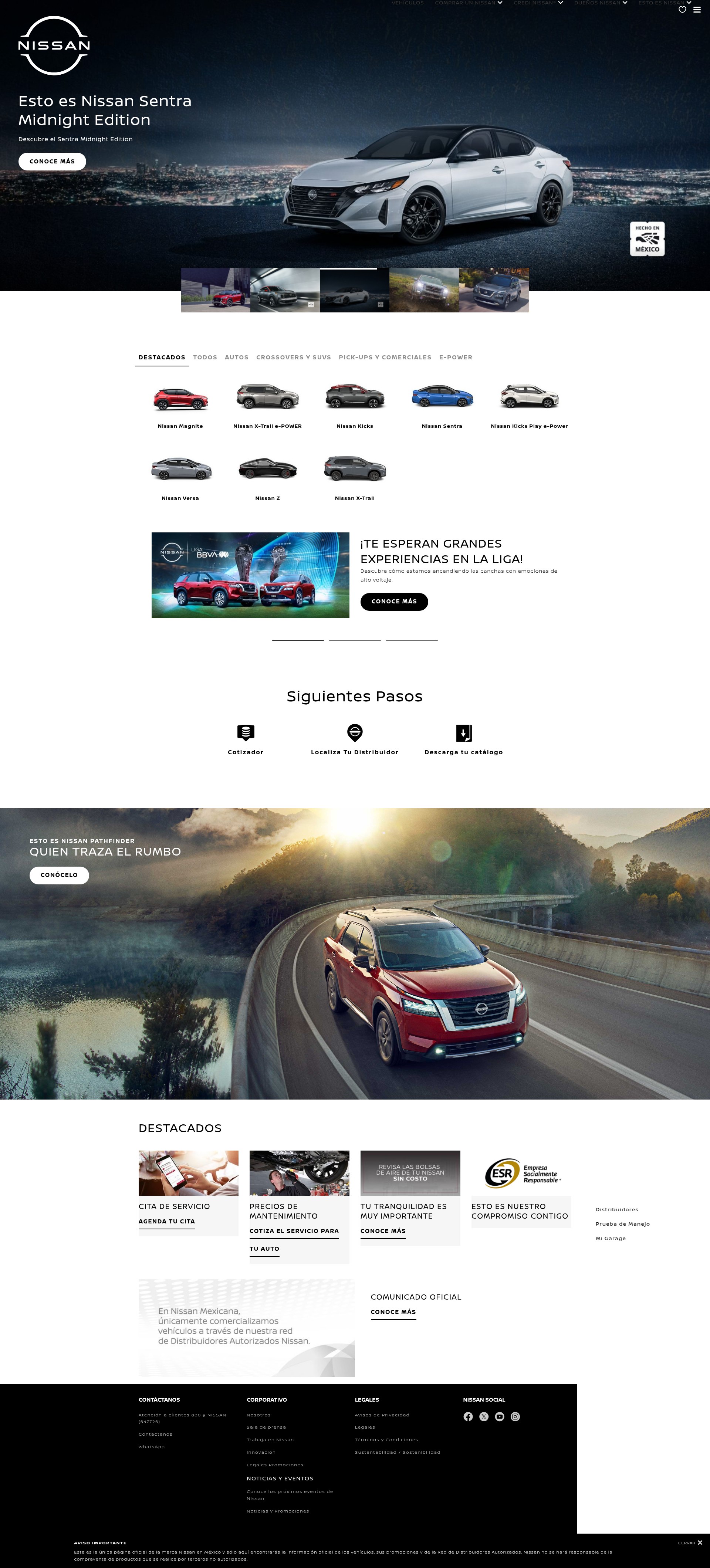 Screenshot of nissan.com.mx