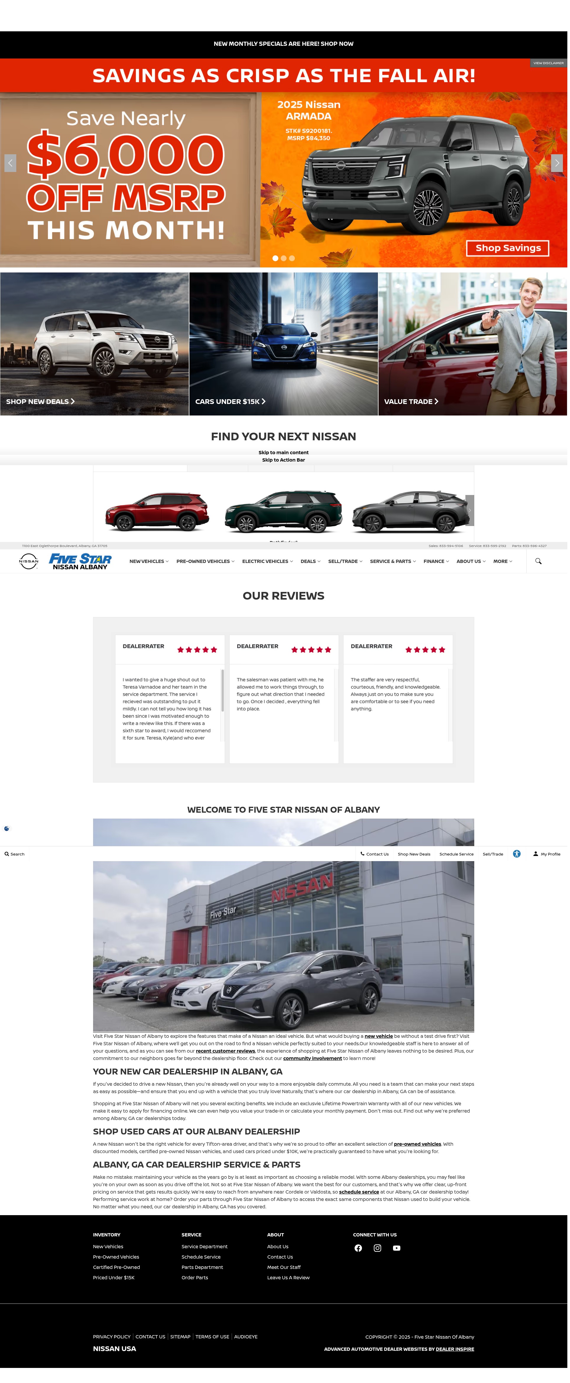 Screenshot of nissanofalbany.com