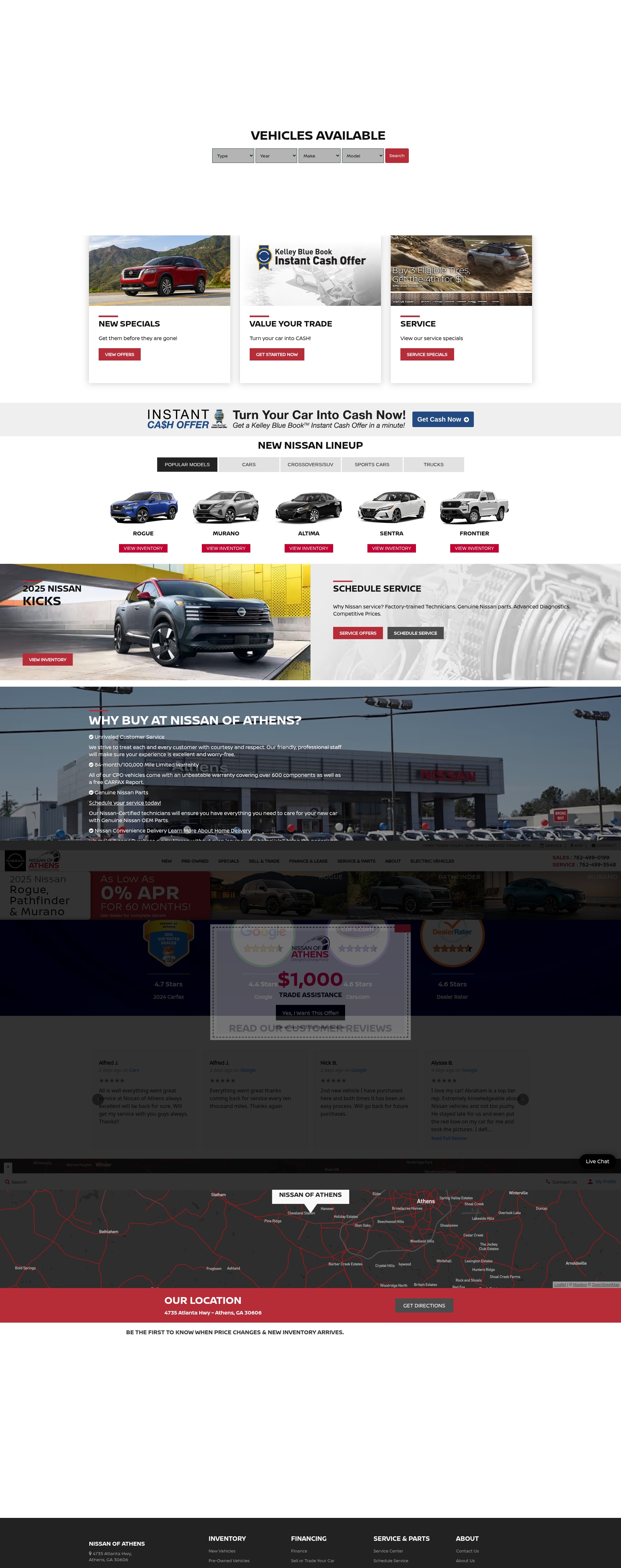 Screenshot of nissanofathens.com