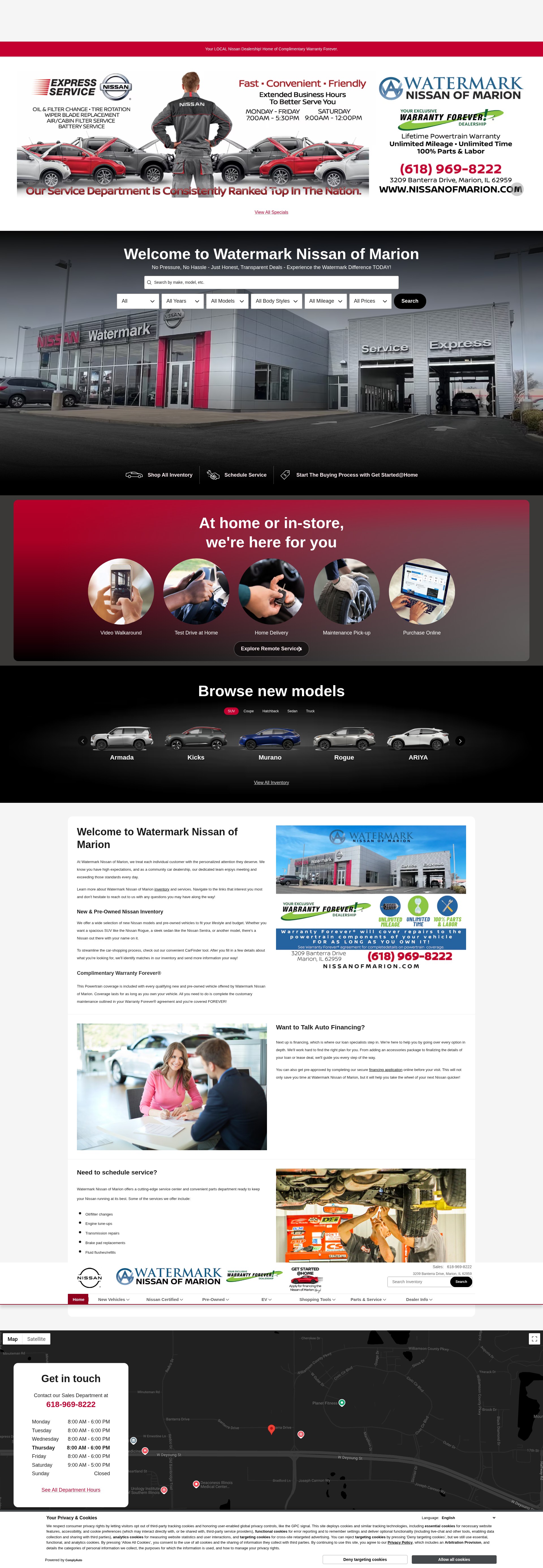 Screenshot of nissanofmarion.com
