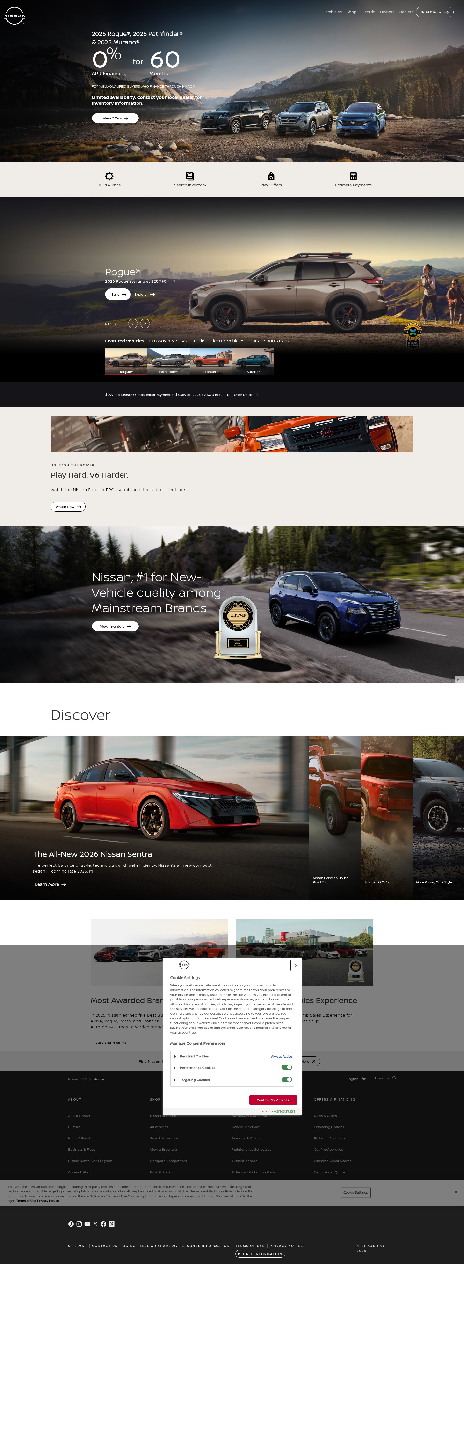 Screenshot of nissanusa.com