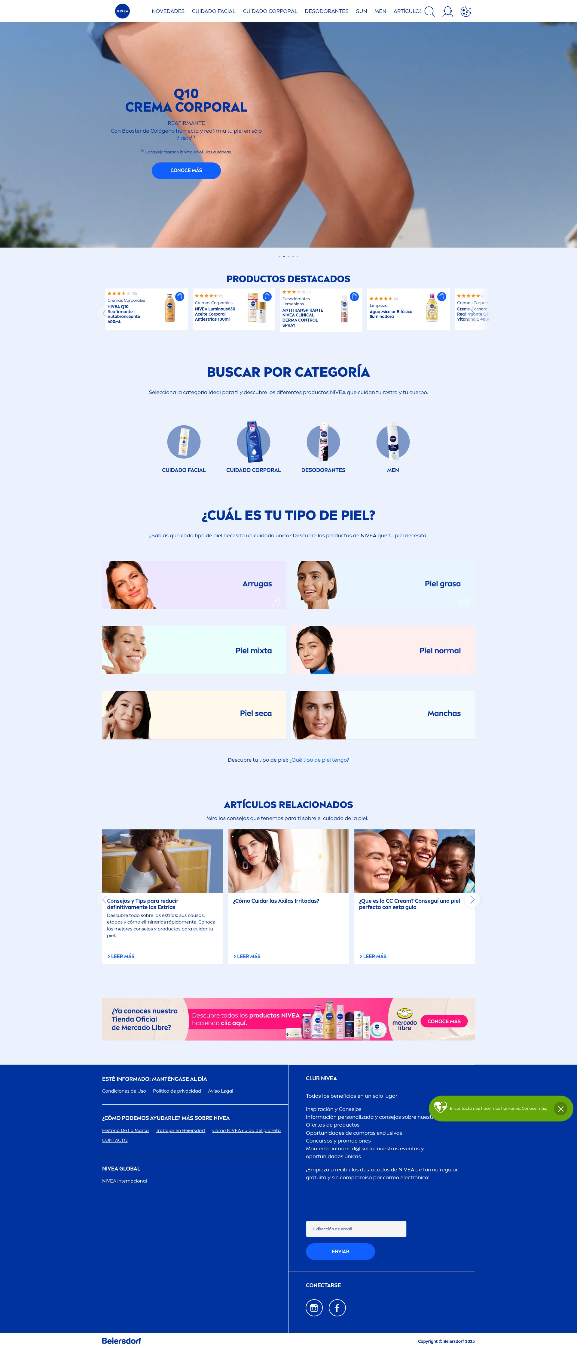 Screenshot of nivea.cl