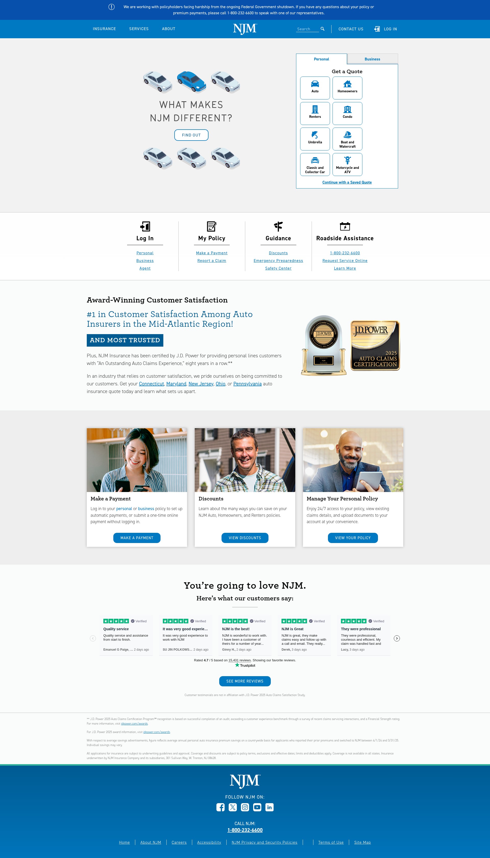 Screenshot of njm.com