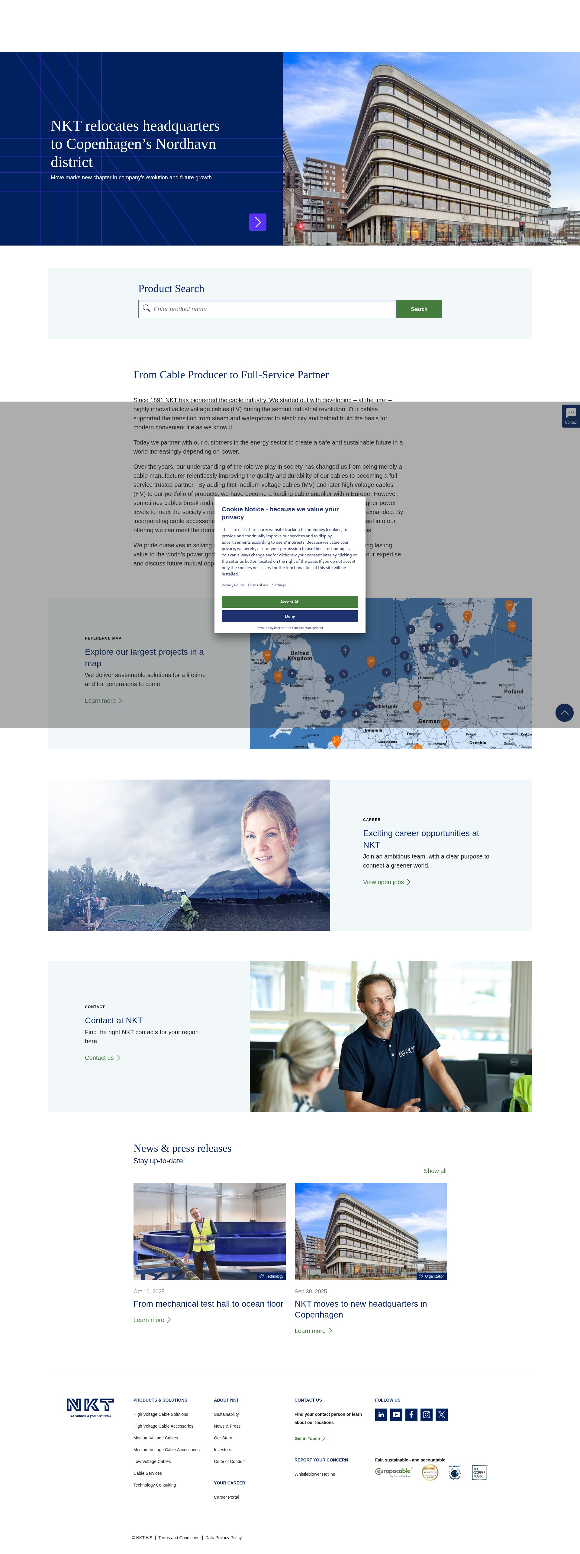 Screenshot of nkt.com